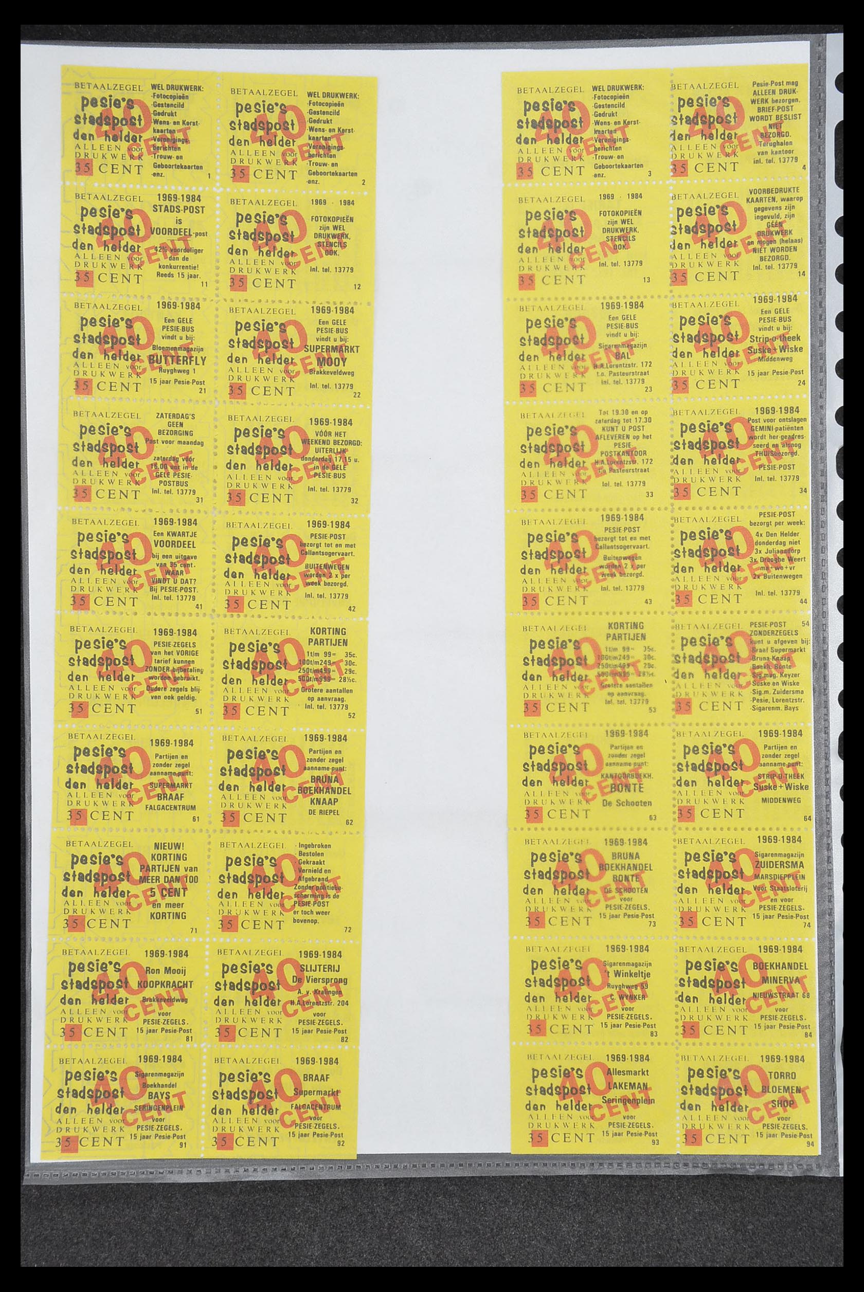 33500 0522 - Postzegelverzameling 33500 Nederland stadspost 1969-2019!!