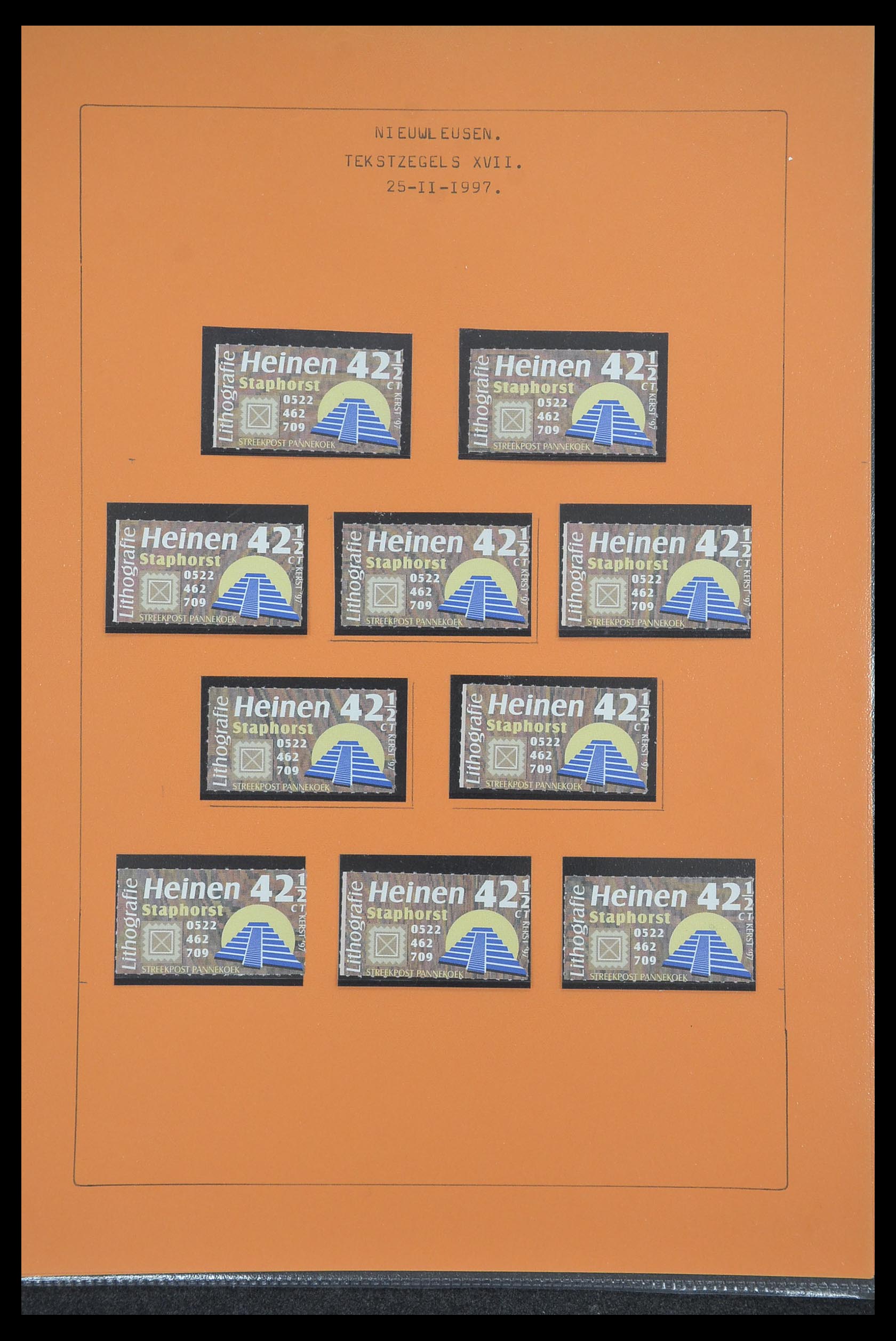 33500 1189 - Postzegelverzameling 33500 Nederland stadspost 1969-2019!!