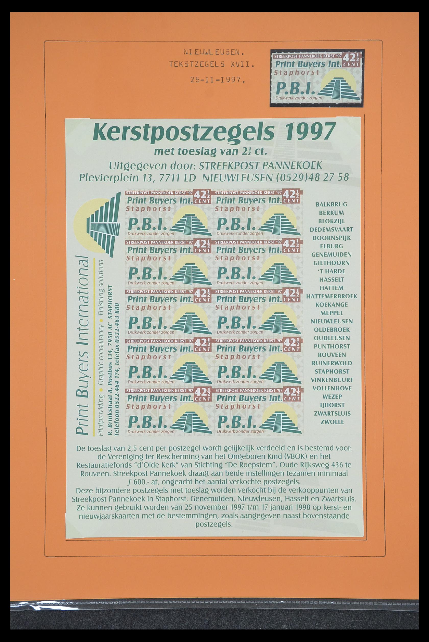 33500 1193 - Postzegelverzameling 33500 Nederland stadspost 1969-2019!!