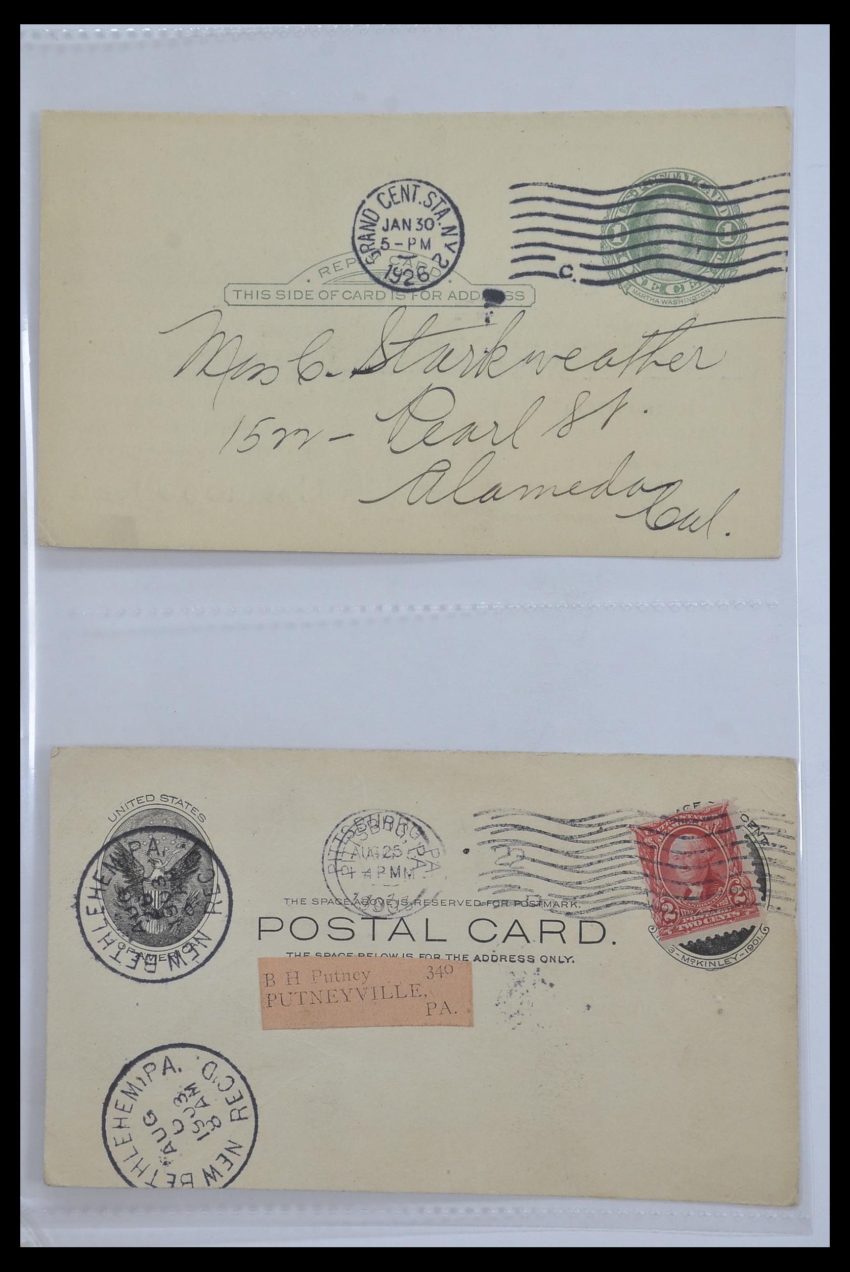 33501 003 - Postzegelverzameling 33501 USA postkaarten 1880-1920.