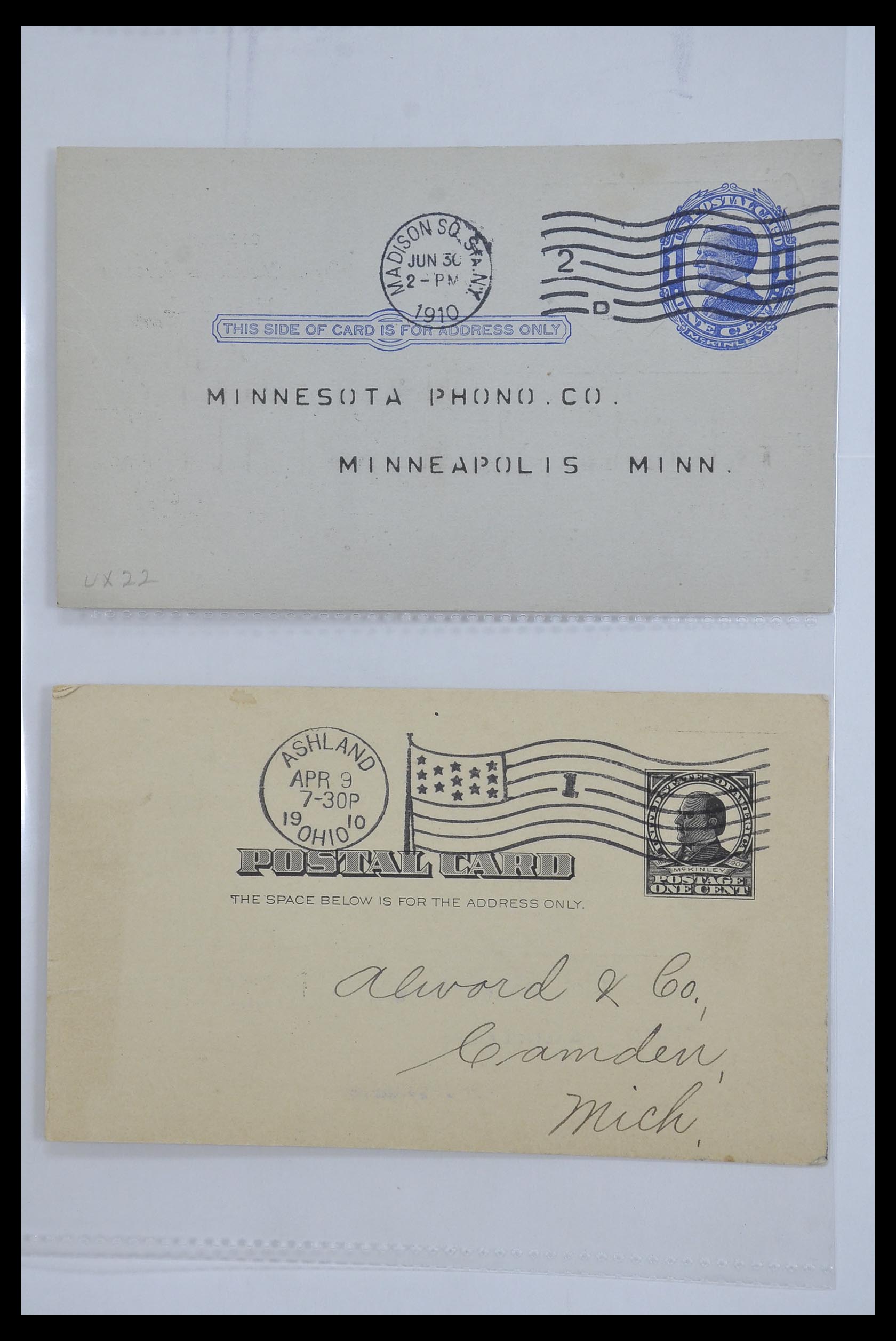 33501 007 - Postzegelverzameling 33501 USA postkaarten 1880-1920.