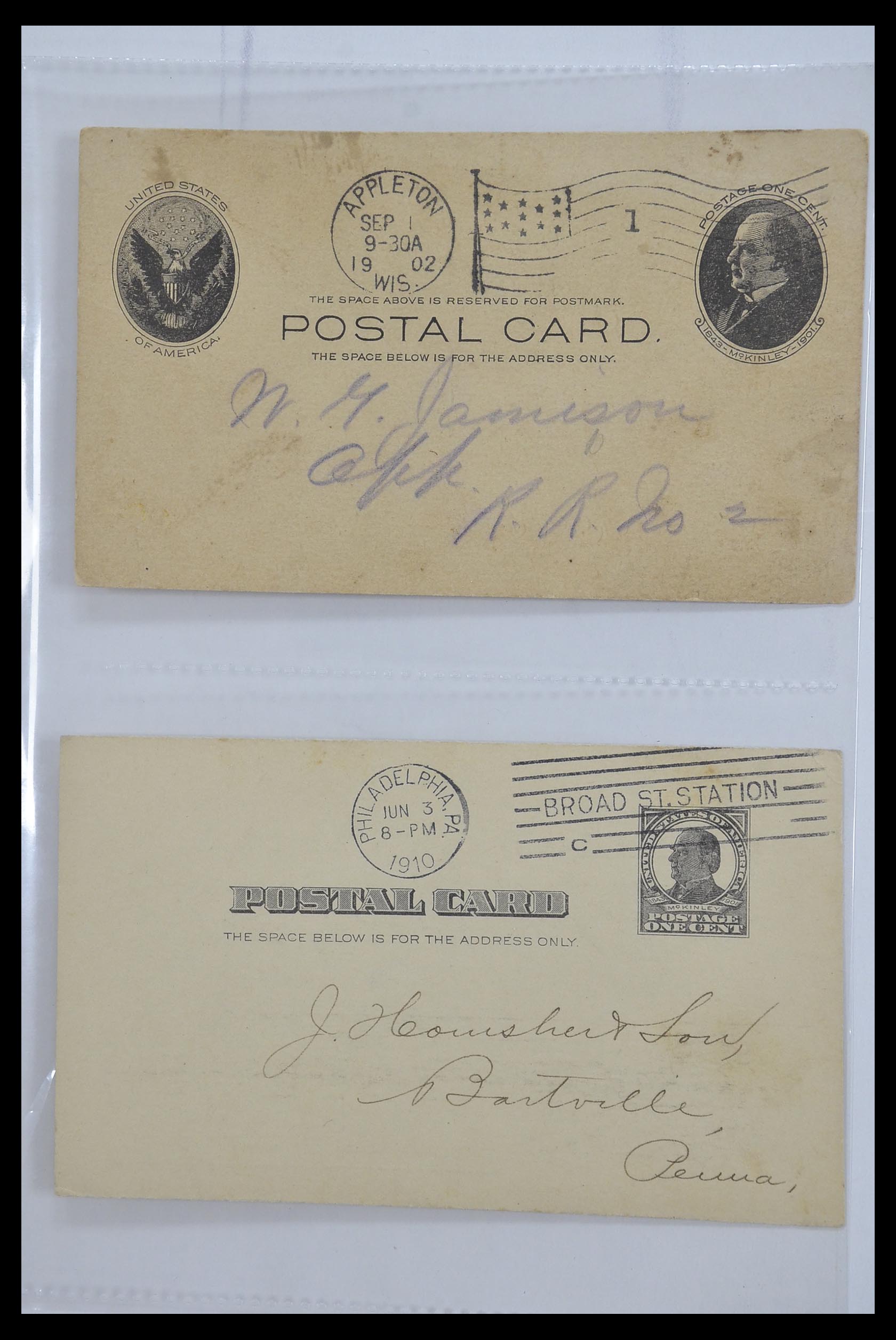 33501 009 - Postzegelverzameling 33501 USA postkaarten 1880-1920.