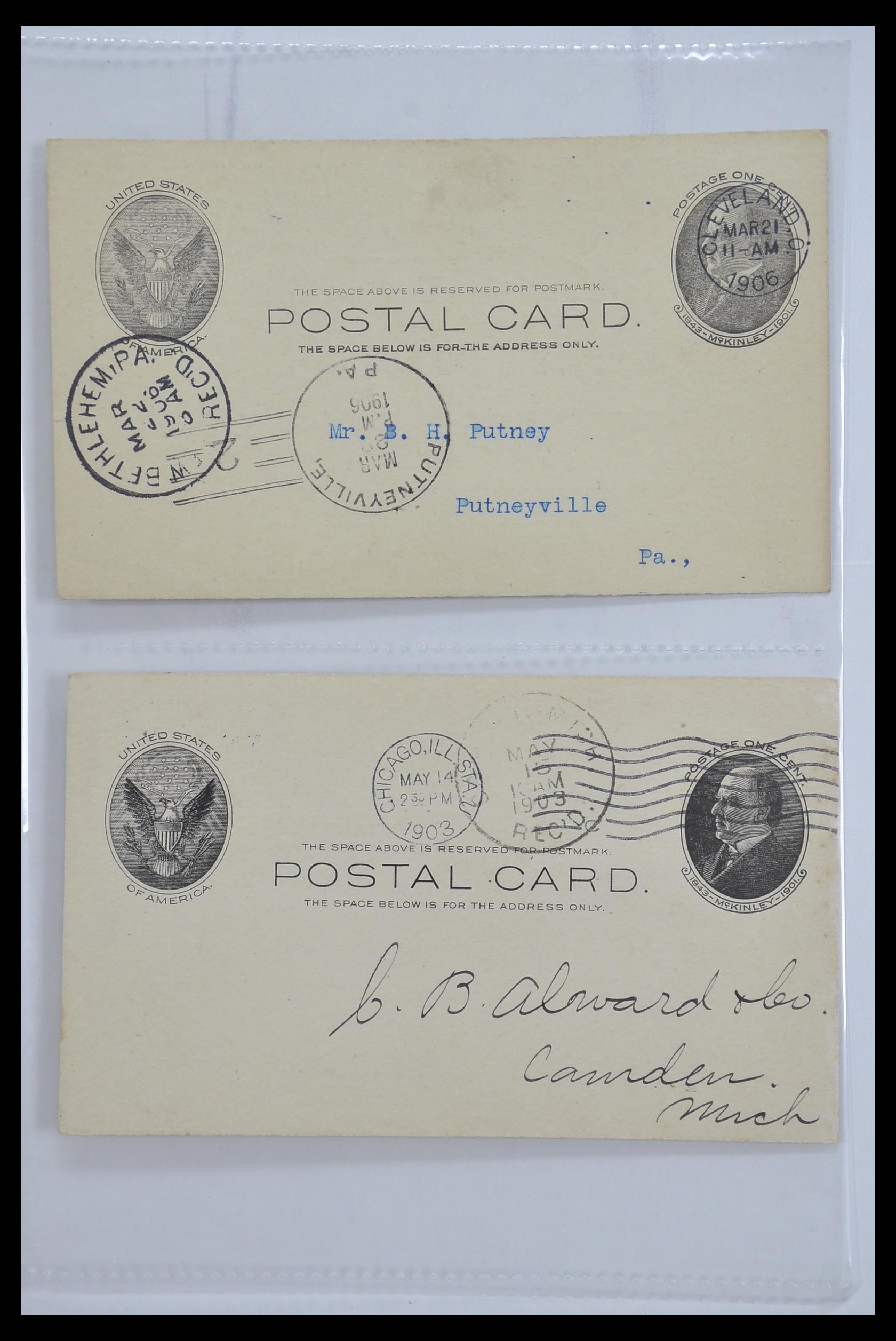 33501 011 - Postzegelverzameling 33501 USA postkaarten 1880-1920.