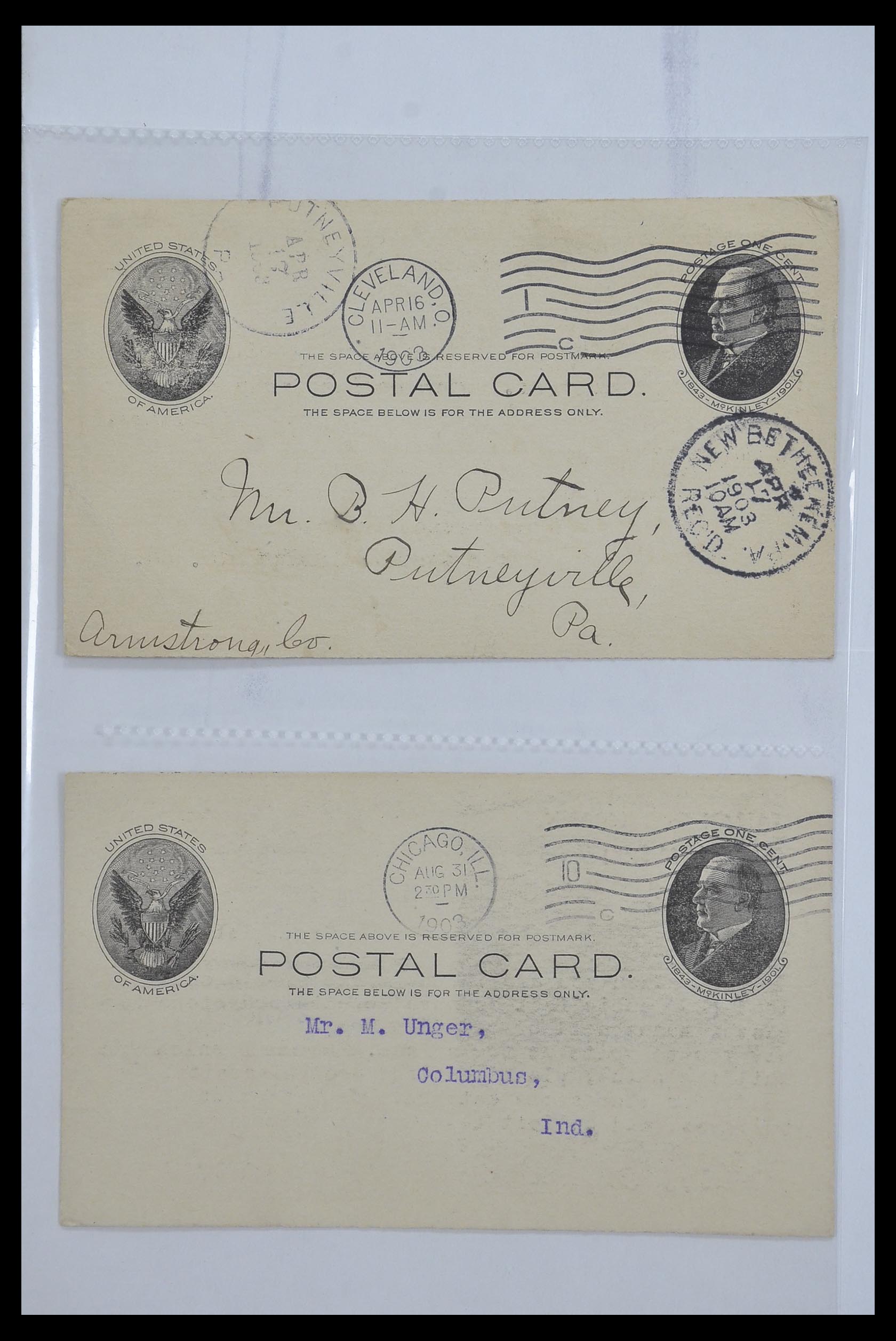 33501 013 - Postzegelverzameling 33501 USA postkaarten 1880-1920.