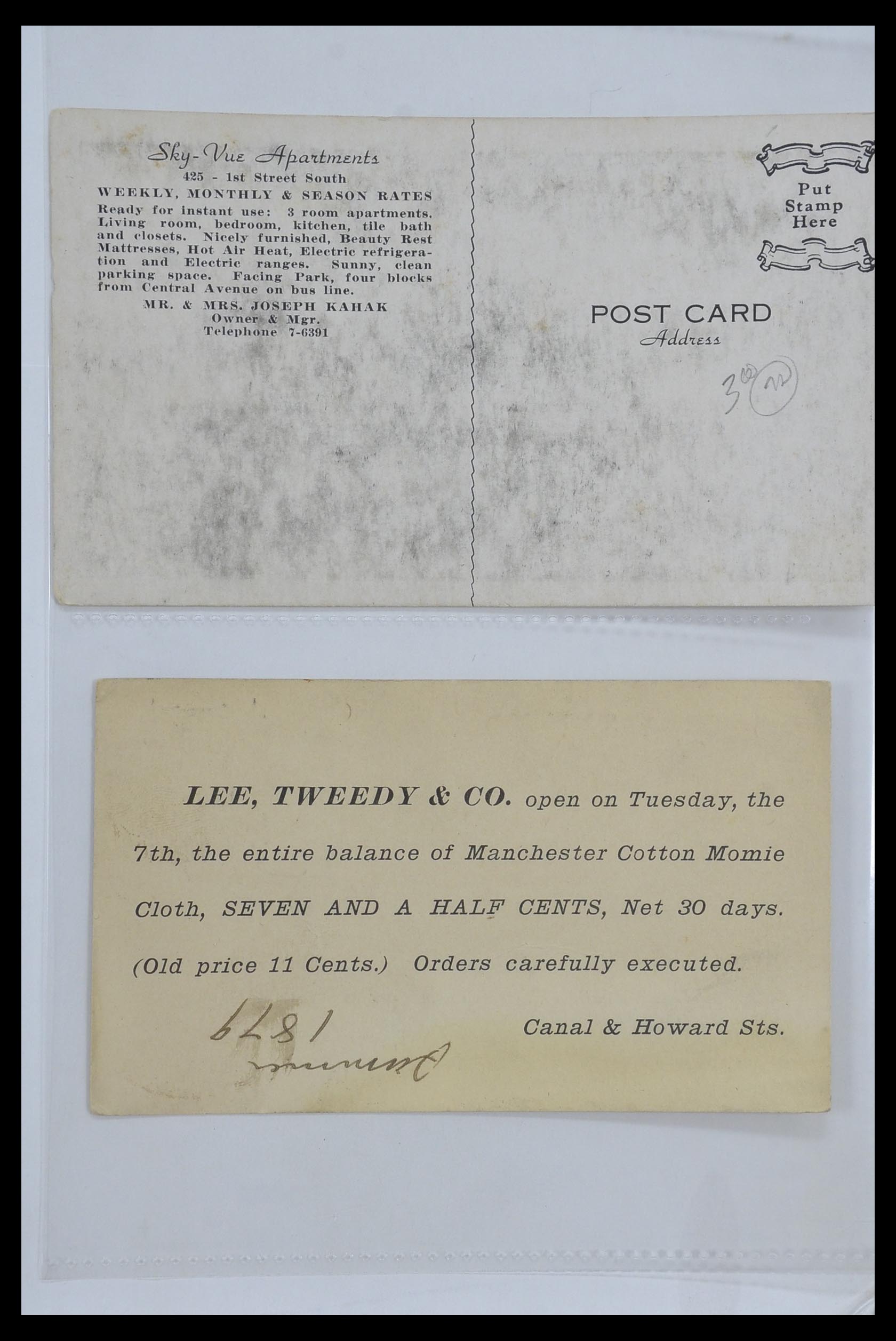 33501 018 - Postzegelverzameling 33501 USA postkaarten 1880-1920.