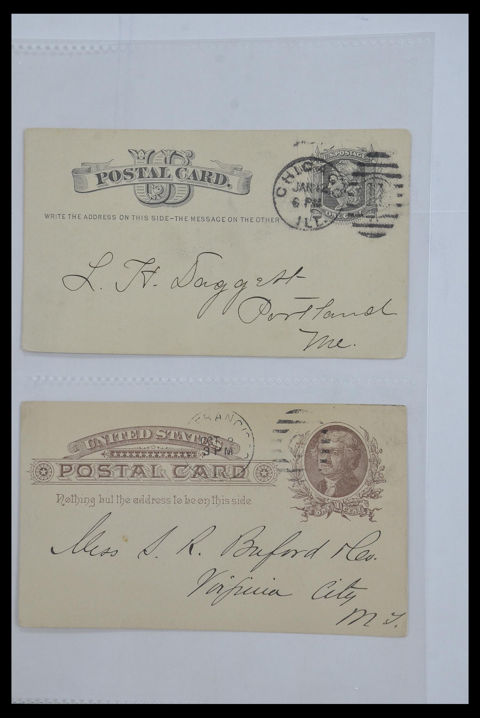 33501 029 - Postzegelverzameling 33501 USA postkaarten 1880-1920.