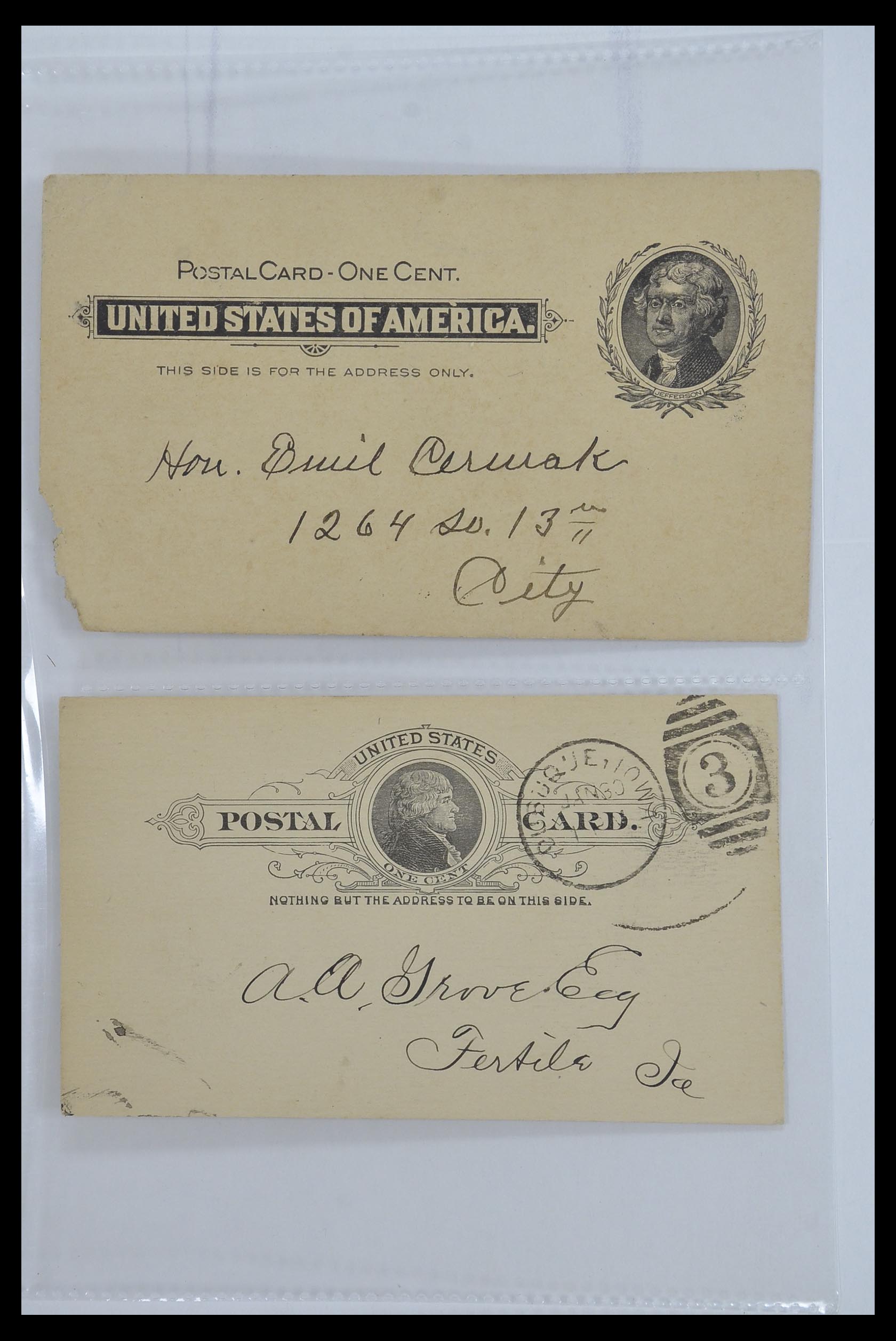 33501 045 - Stamp collection 33501 USA postal cards 1880-1920.
