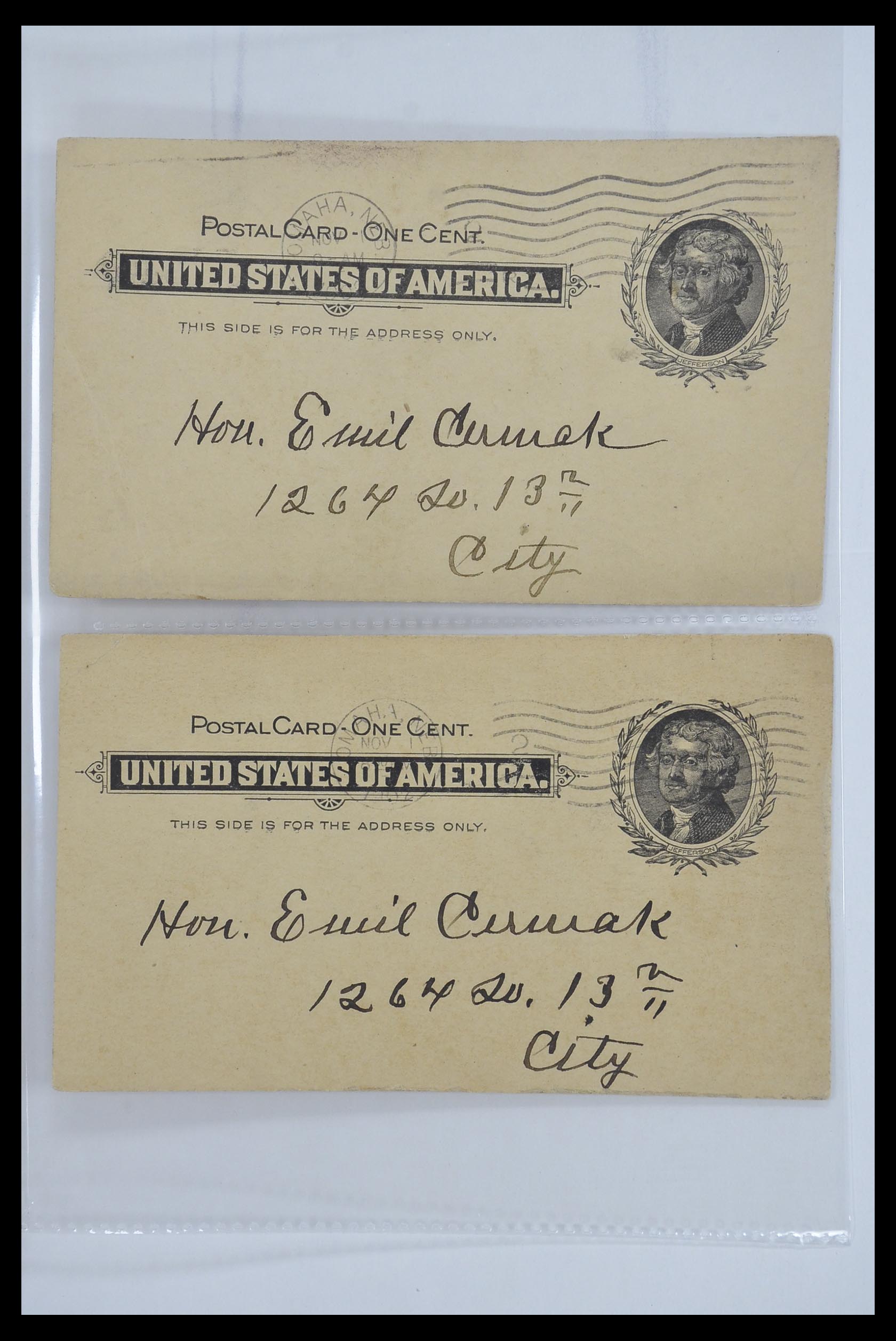33501 047 - Stamp collection 33501 USA postal cards 1880-1920.
