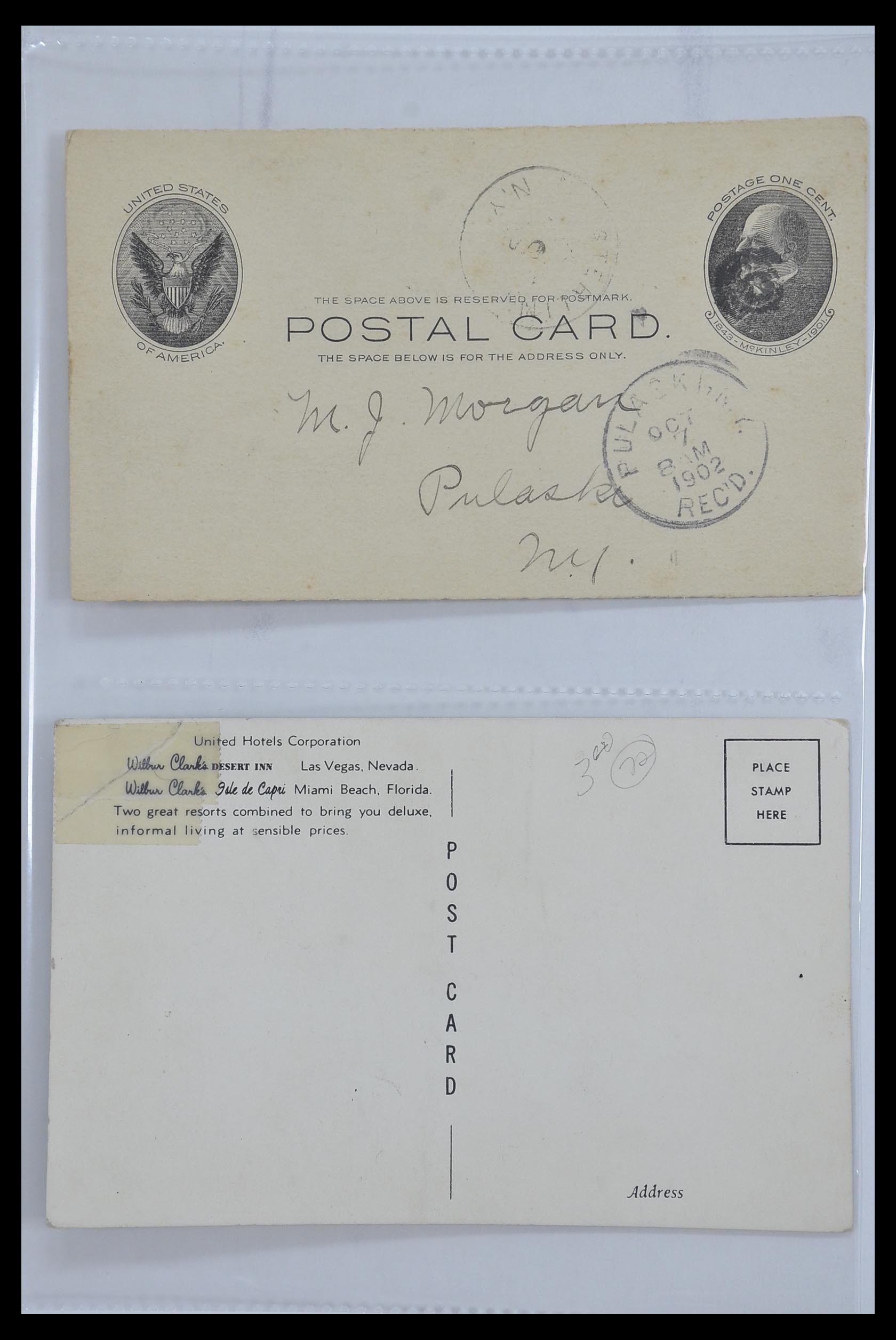 33501 055 - Postzegelverzameling 33501 USA postkaarten 1880-1920.