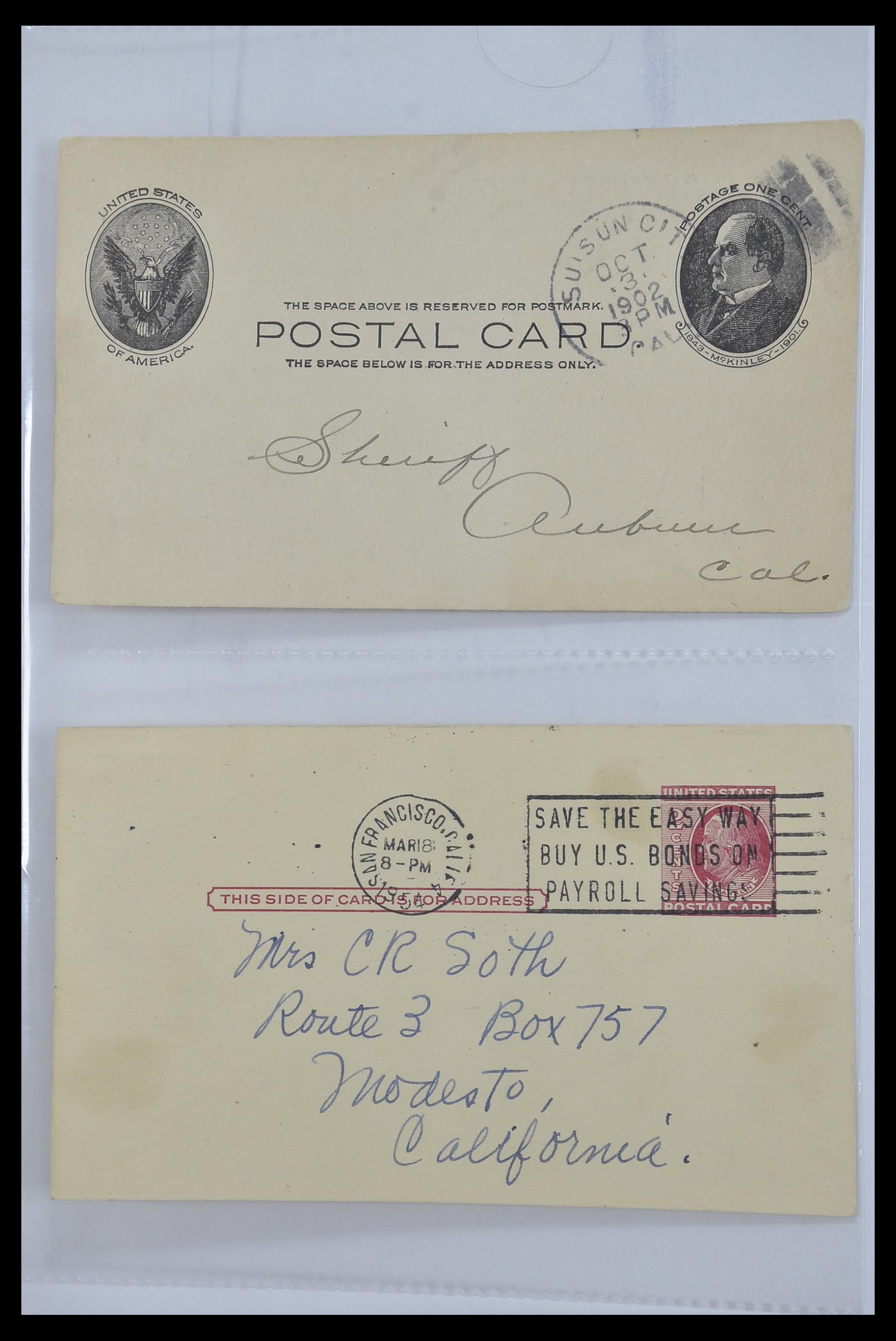 33501 059 - Postzegelverzameling 33501 USA postkaarten 1880-1920.