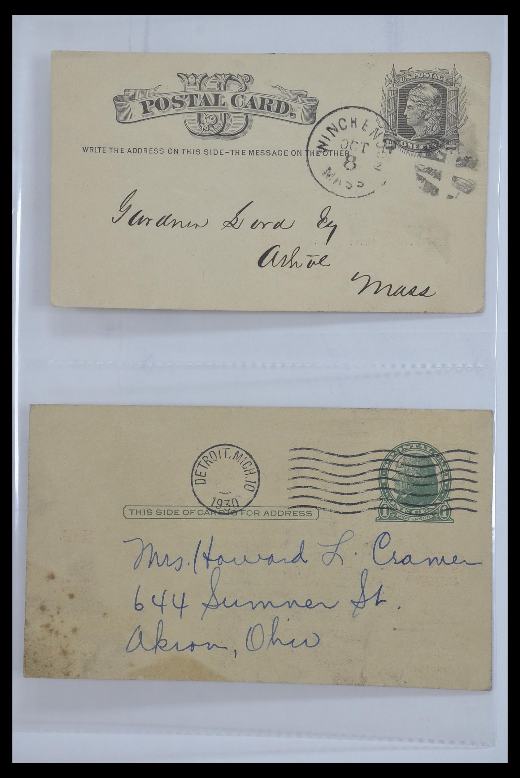 33501 061 - Postzegelverzameling 33501 USA postkaarten 1880-1920.