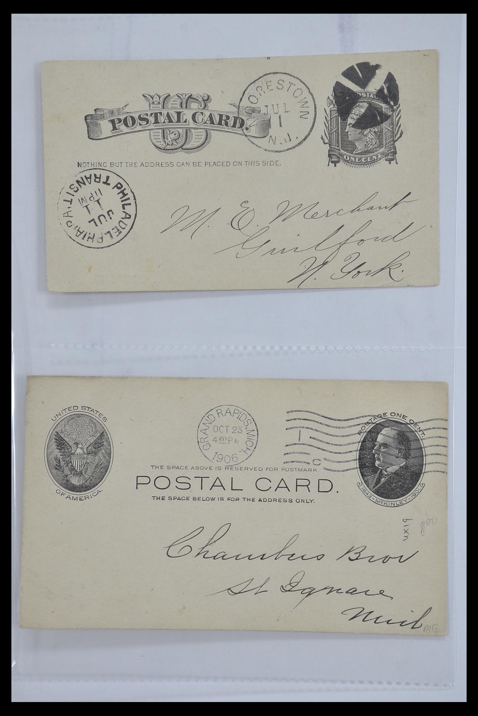 33501 067 - Postzegelverzameling 33501 USA postkaarten 1880-1920.