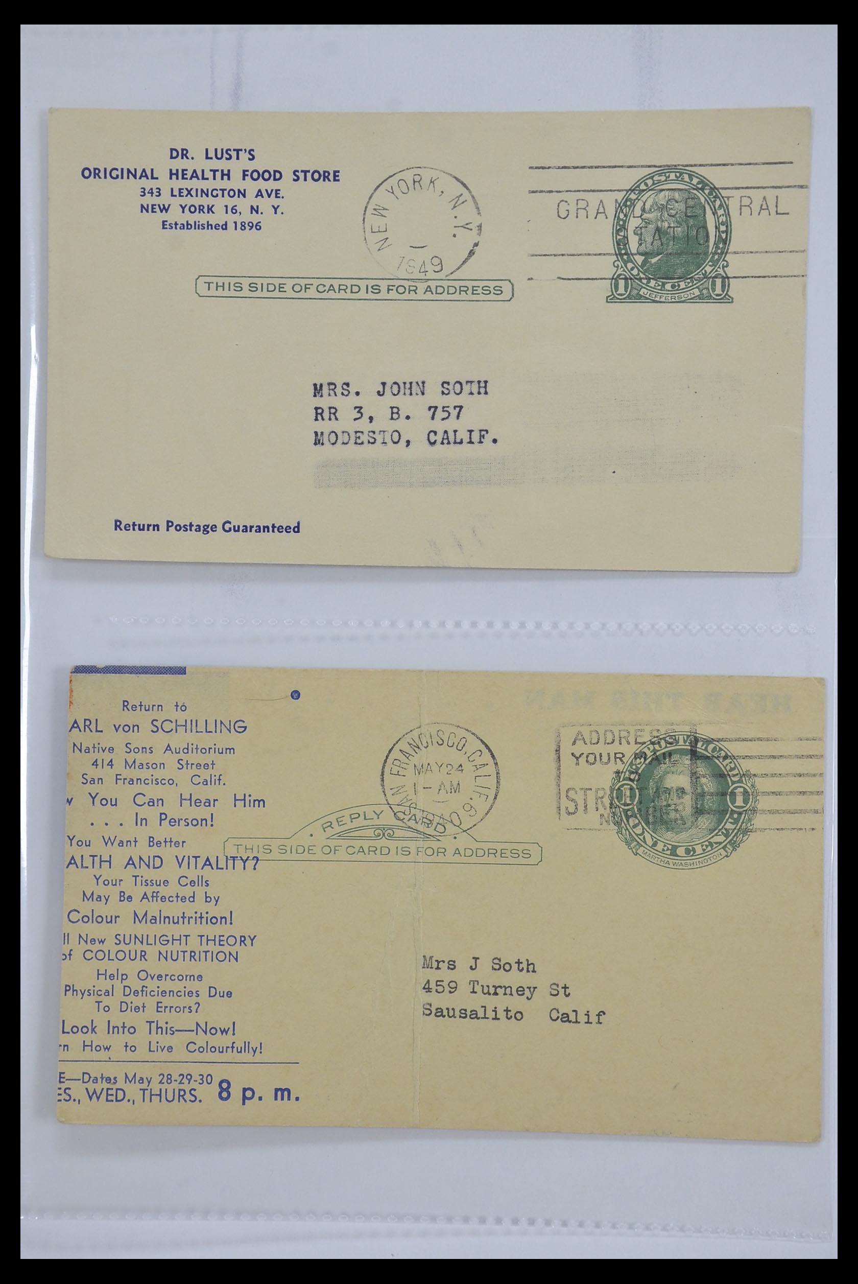 33501 069 - Postzegelverzameling 33501 USA postkaarten 1880-1920.