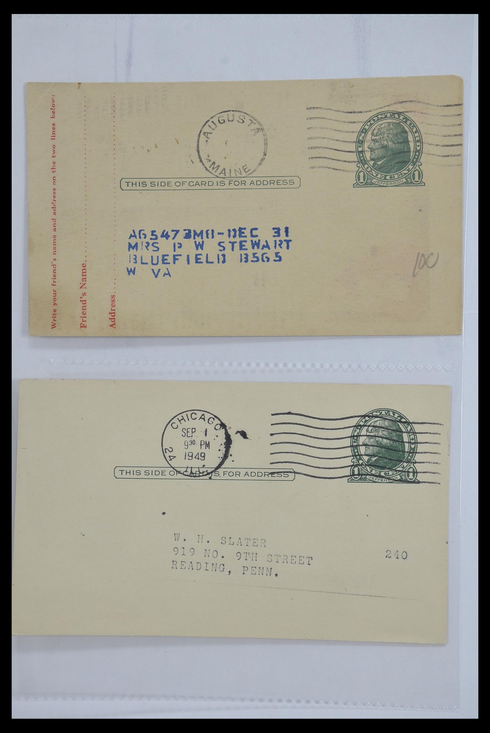 33501 073 - Postzegelverzameling 33501 USA postkaarten 1880-1920.