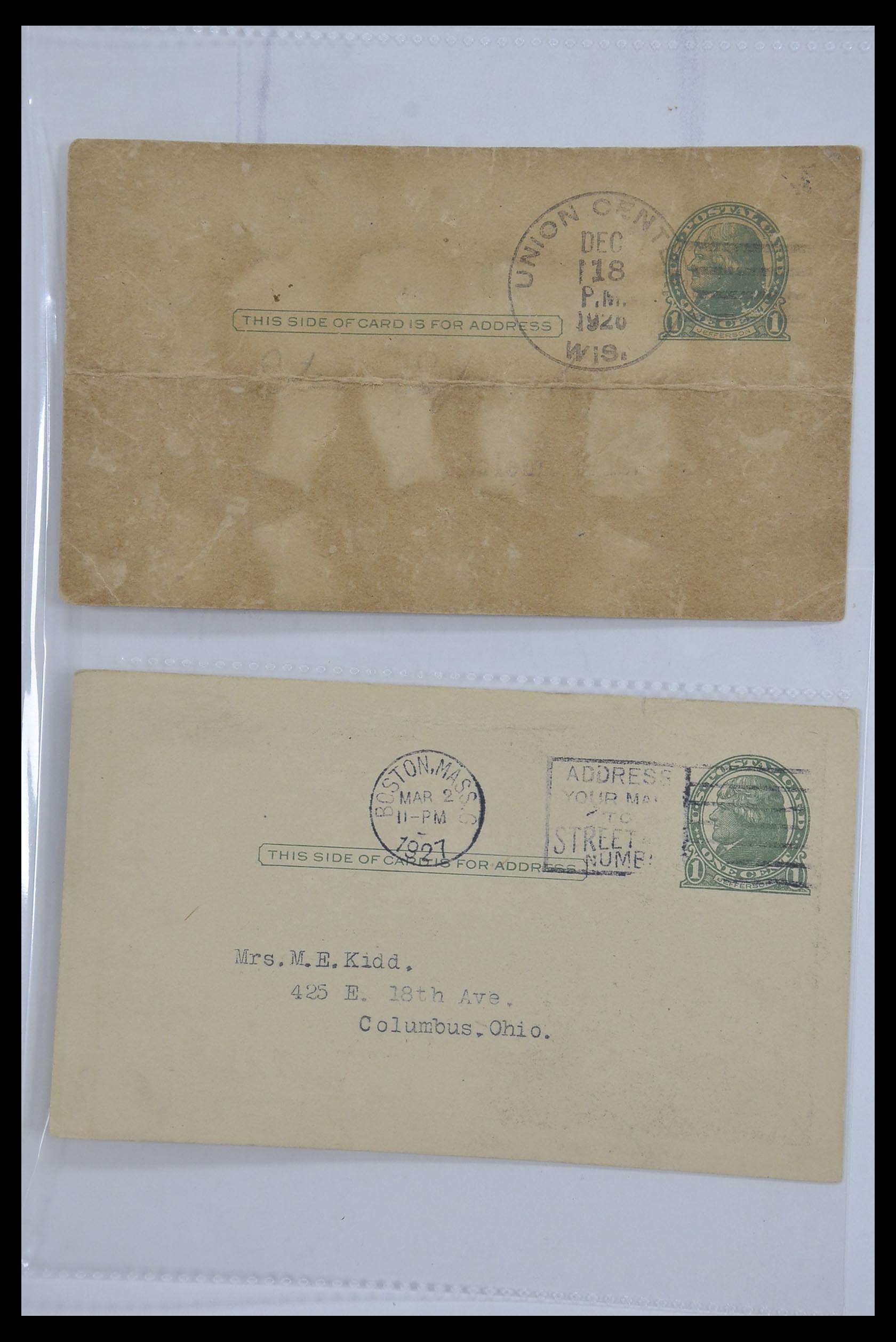 33501 075 - Postzegelverzameling 33501 USA postkaarten 1880-1920.