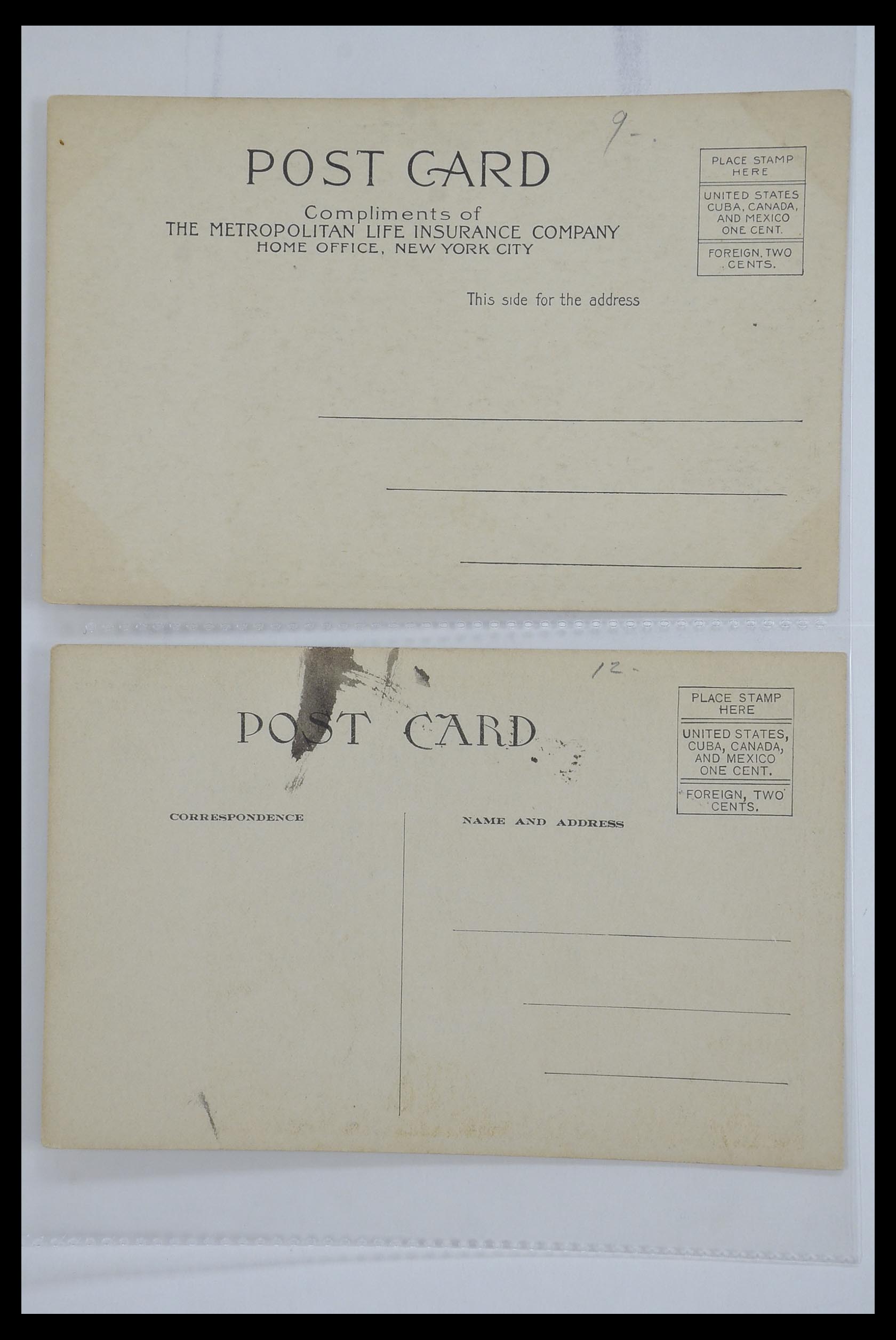 33501 085 - Postzegelverzameling 33501 USA postkaarten 1880-1920.