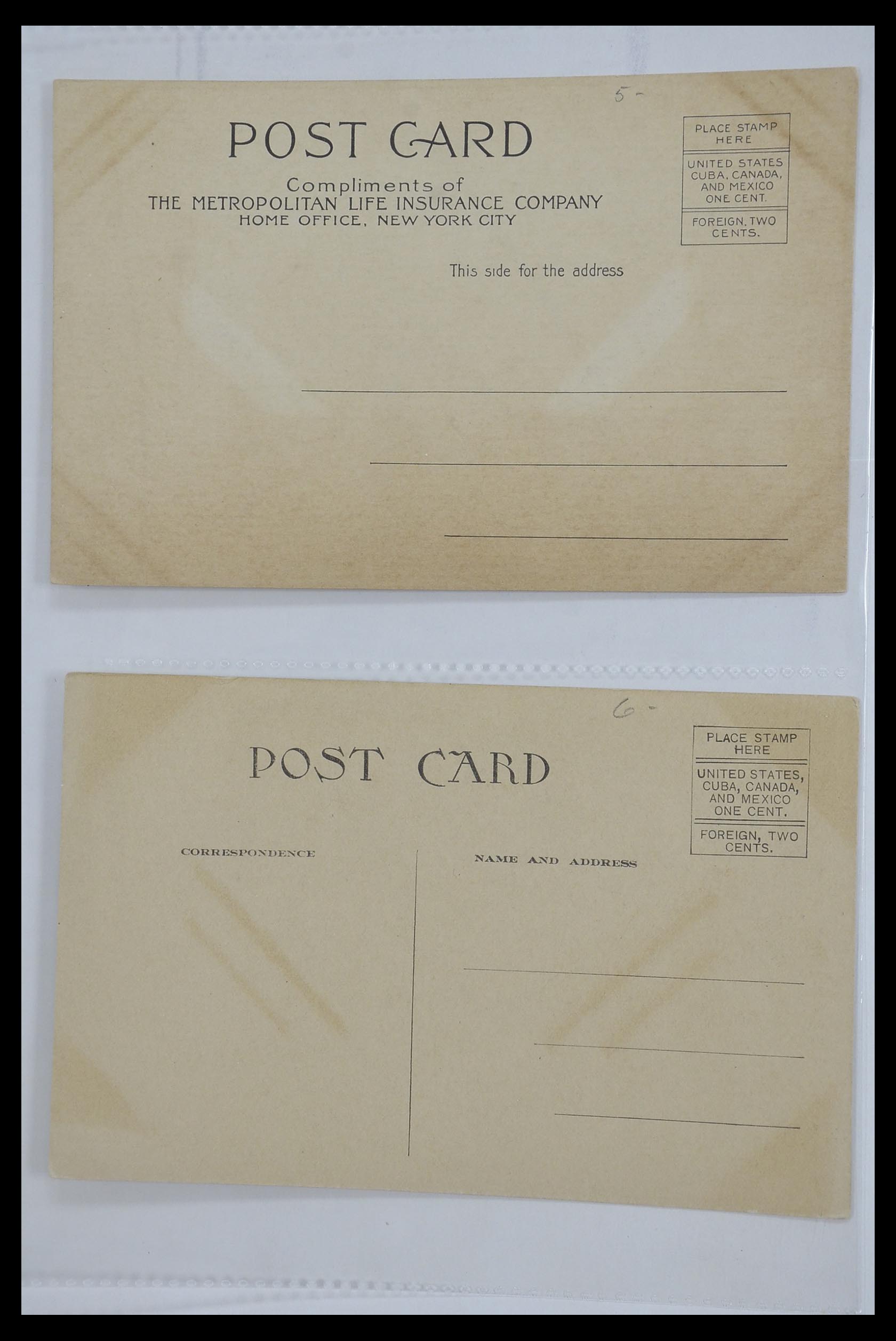 33501 089 - Postzegelverzameling 33501 USA postkaarten 1880-1920.