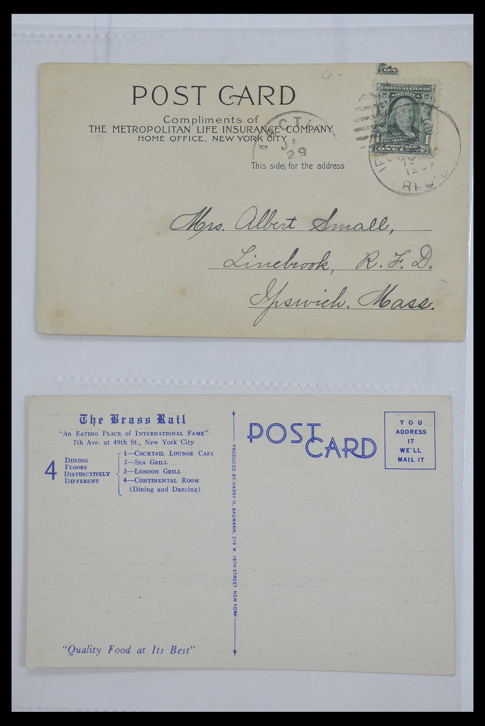 33501 091 - Postzegelverzameling 33501 USA postkaarten 1880-1920.