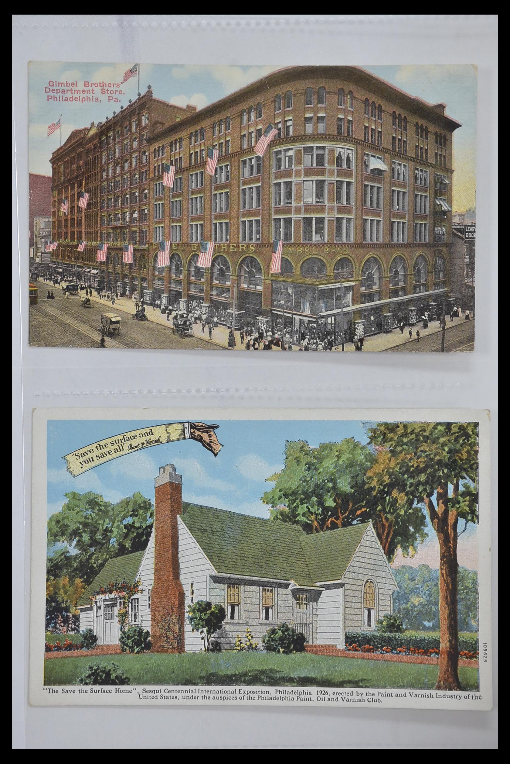 33501 094 - Postzegelverzameling 33501 USA postkaarten 1880-1920.