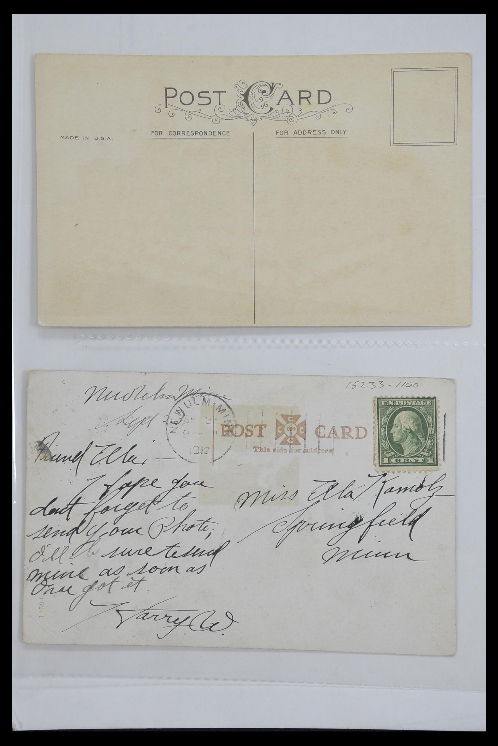 33501 095 - Postzegelverzameling 33501 USA postkaarten 1880-1920.