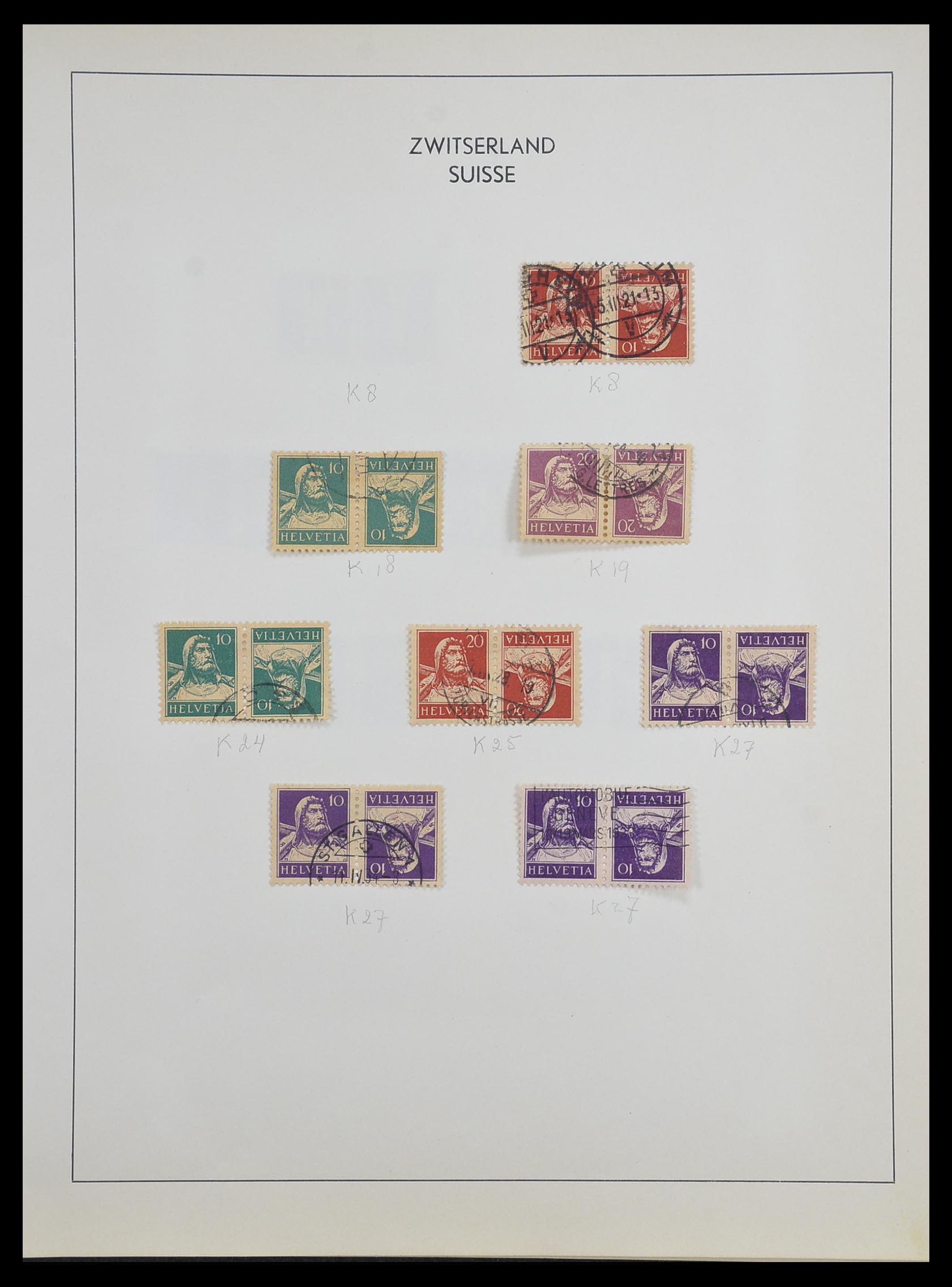33504 002 - Postzegelverzameling 33504 Zwitserland combinaties 1909-1965.