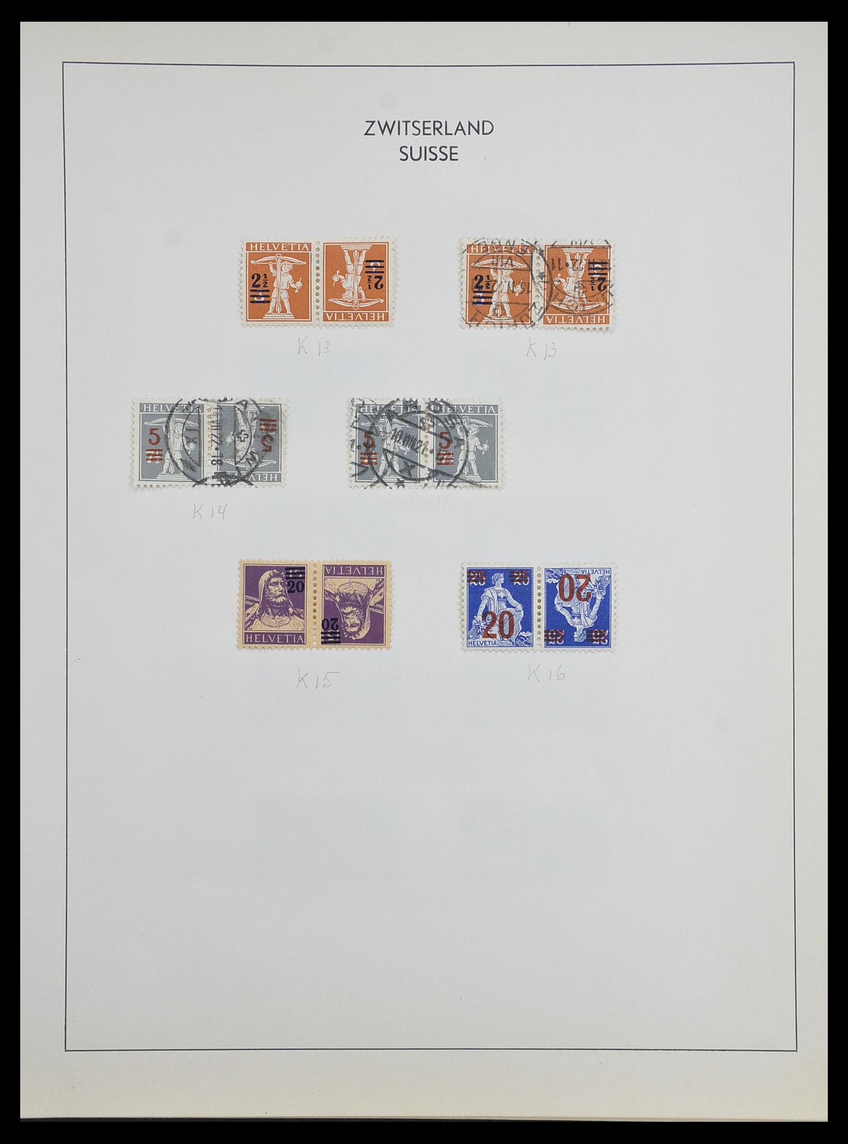 33504 003 - Postzegelverzameling 33504 Zwitserland combinaties 1909-1965.