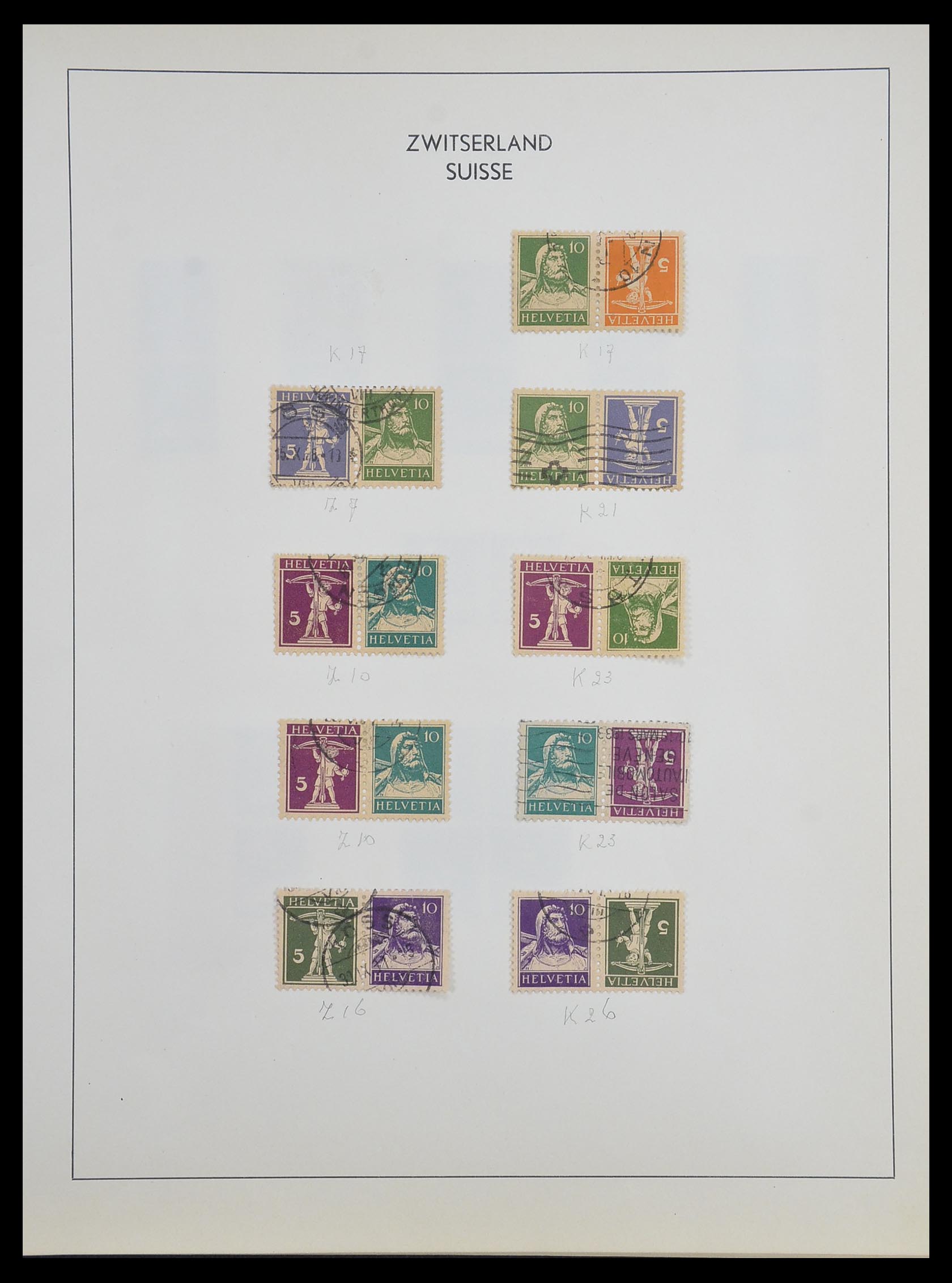 33504 004 - Postzegelverzameling 33504 Zwitserland combinaties 1909-1965.
