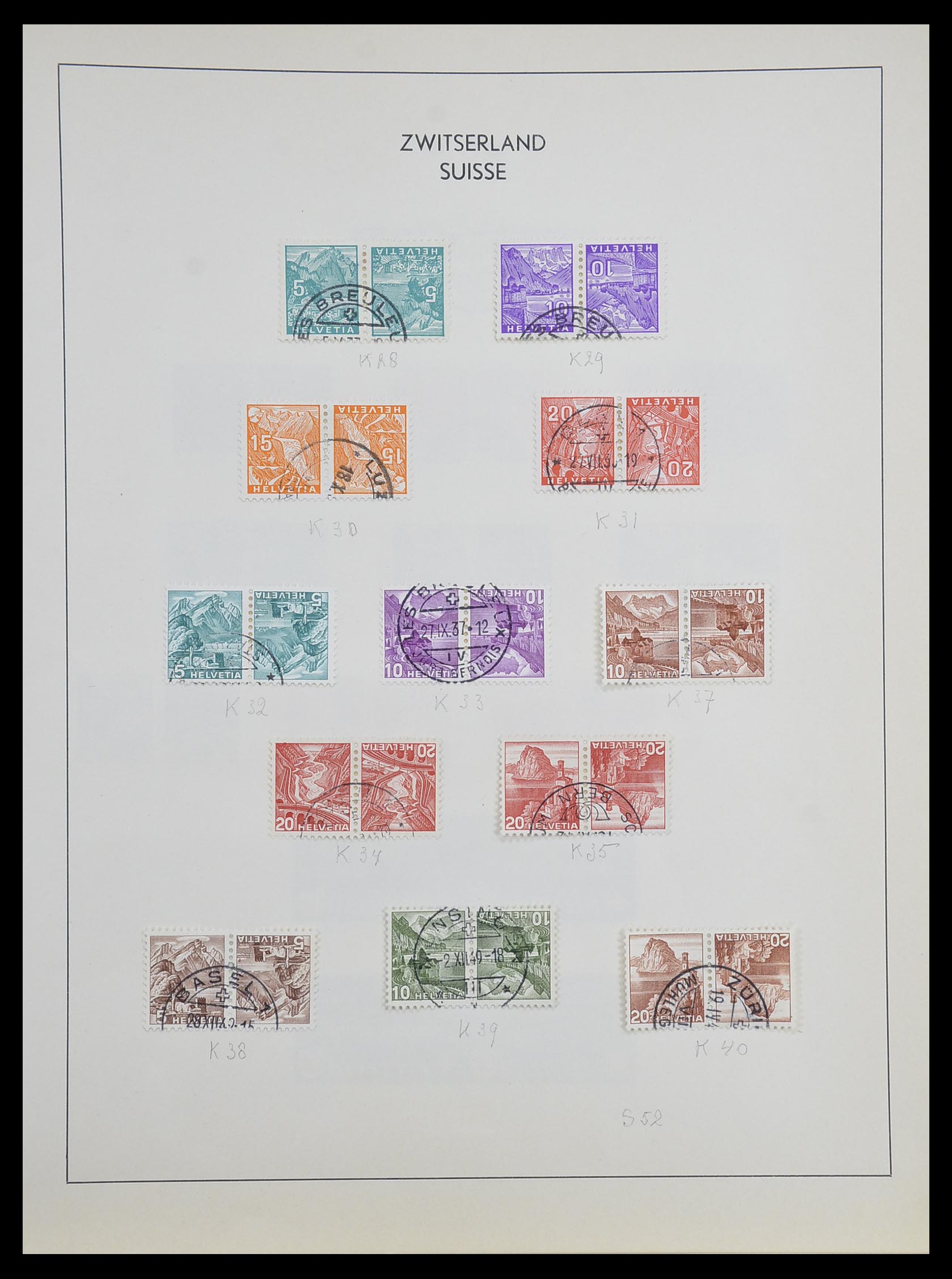 33504 007 - Postzegelverzameling 33504 Zwitserland combinaties 1909-1965.
