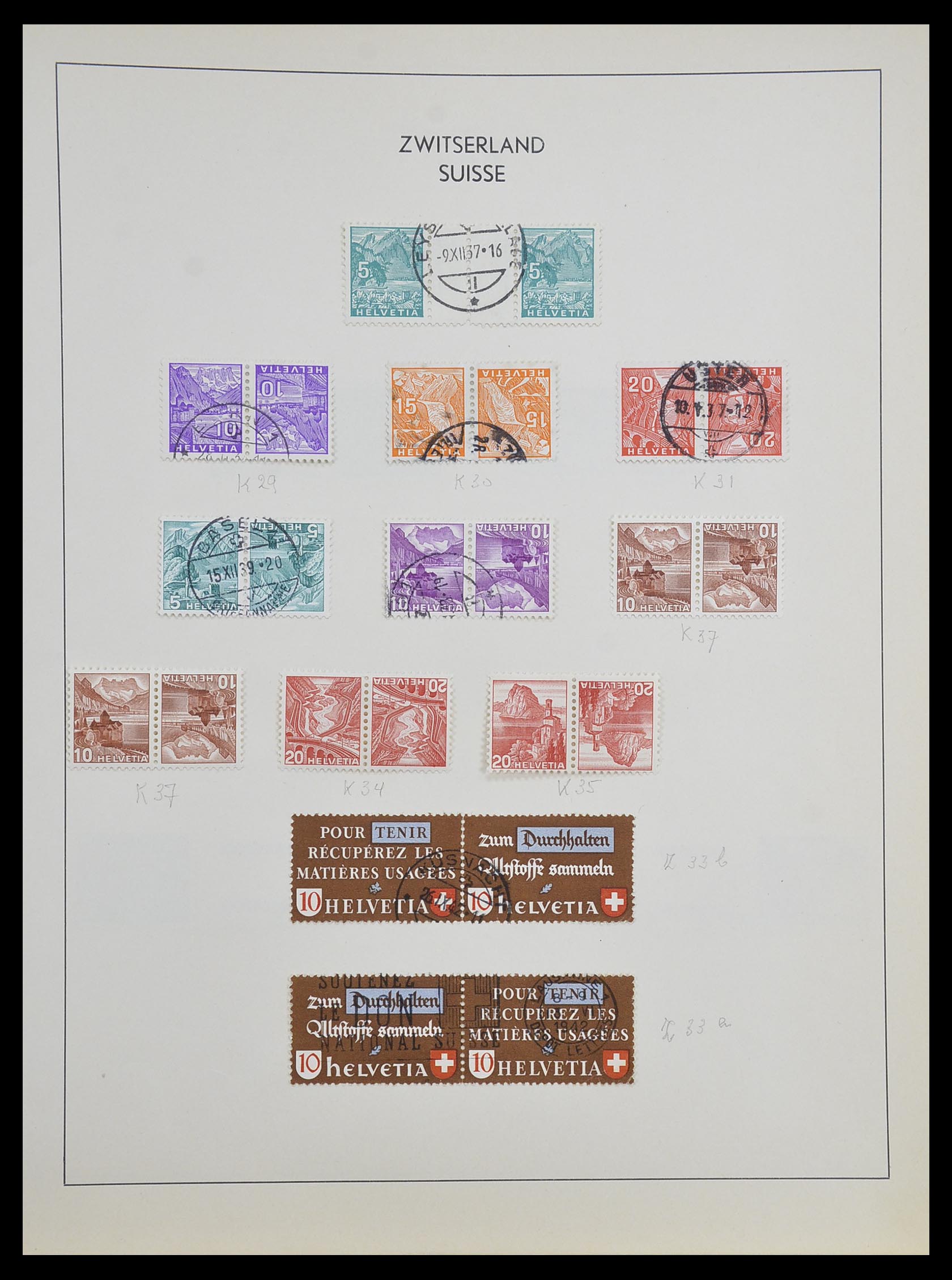 33504 008 - Postzegelverzameling 33504 Zwitserland combinaties 1909-1965.