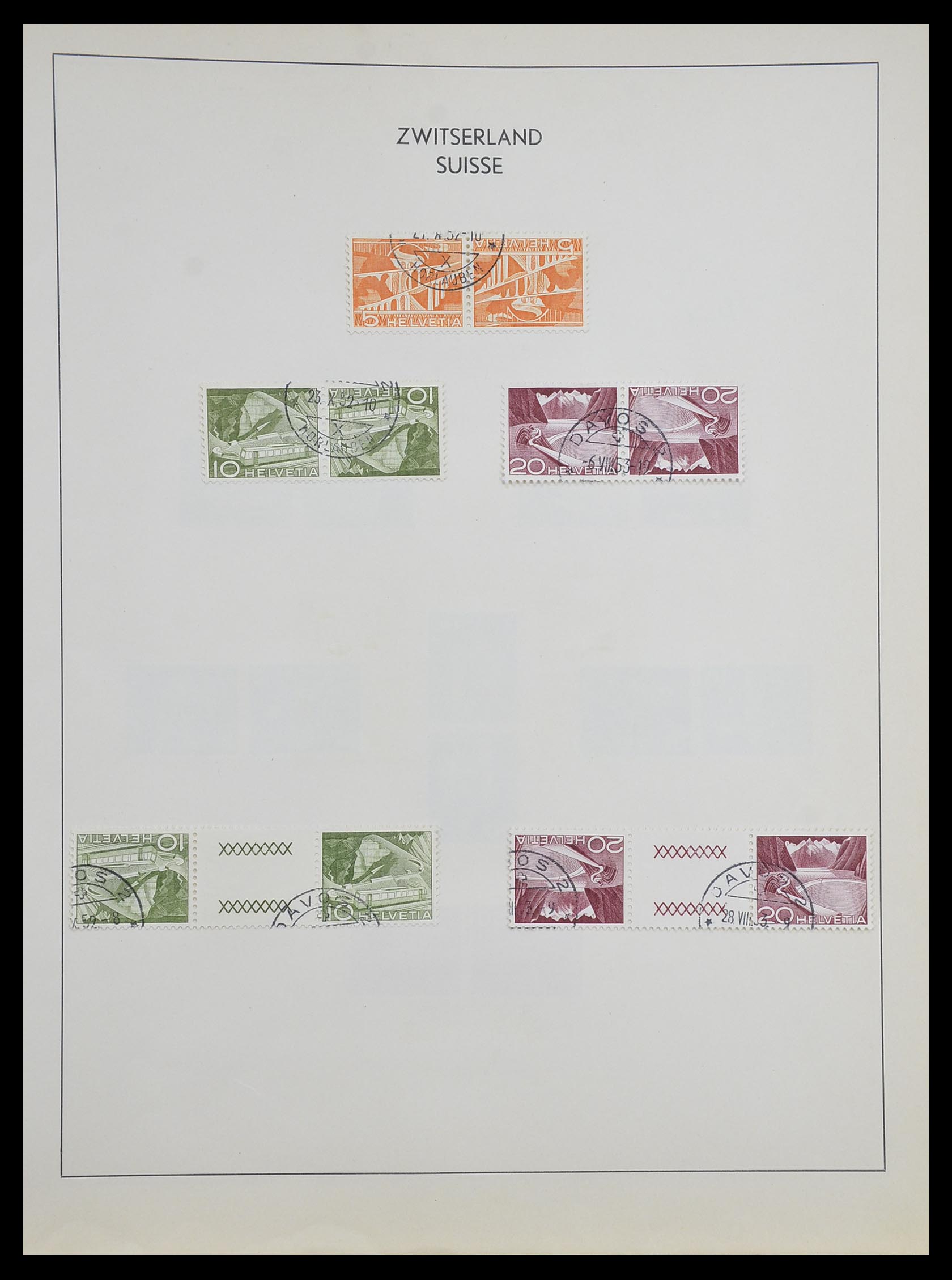 33504 009 - Postzegelverzameling 33504 Zwitserland combinaties 1909-1965.