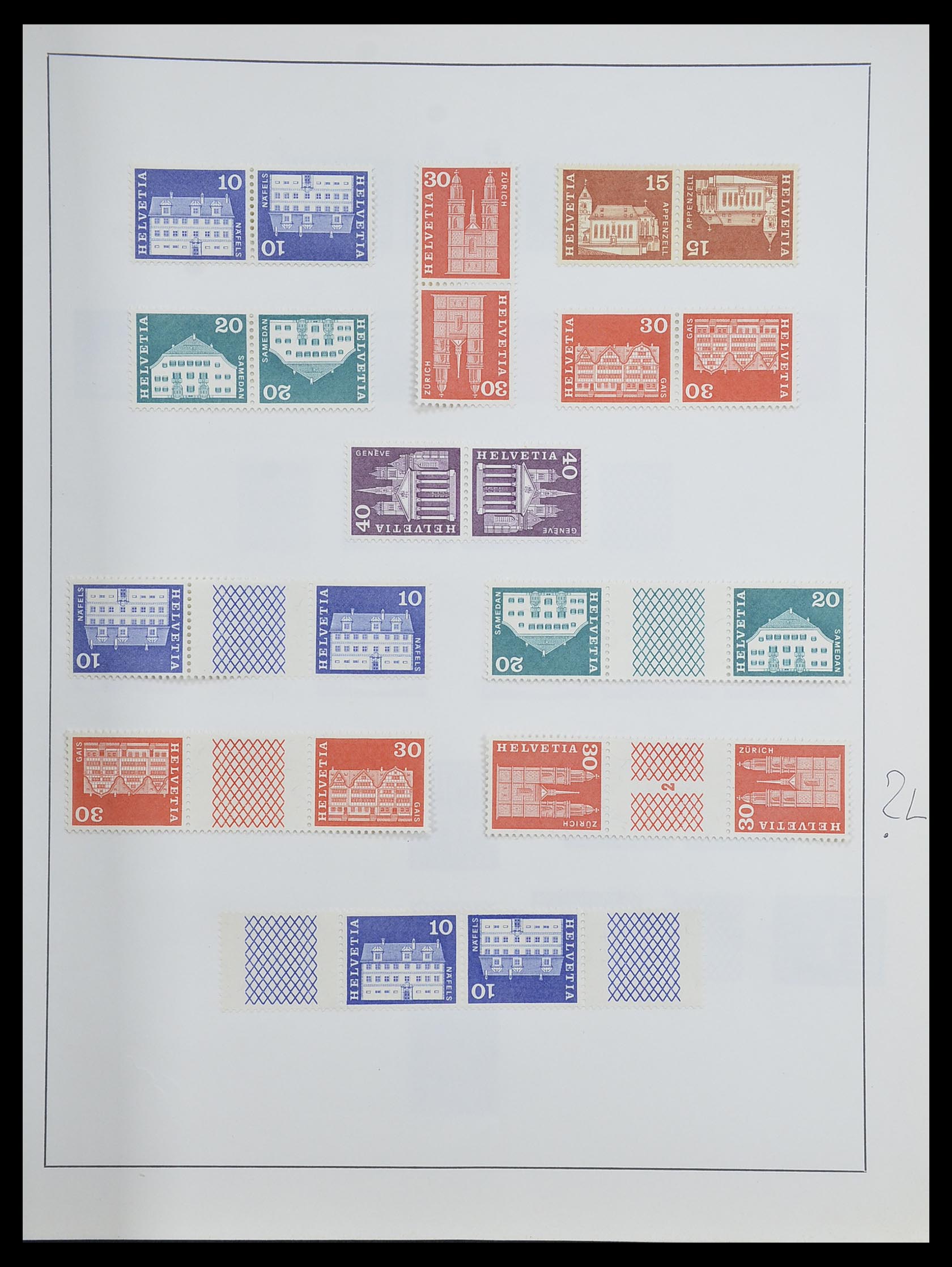 33504 014 - Postzegelverzameling 33504 Zwitserland combinaties 1909-1965.