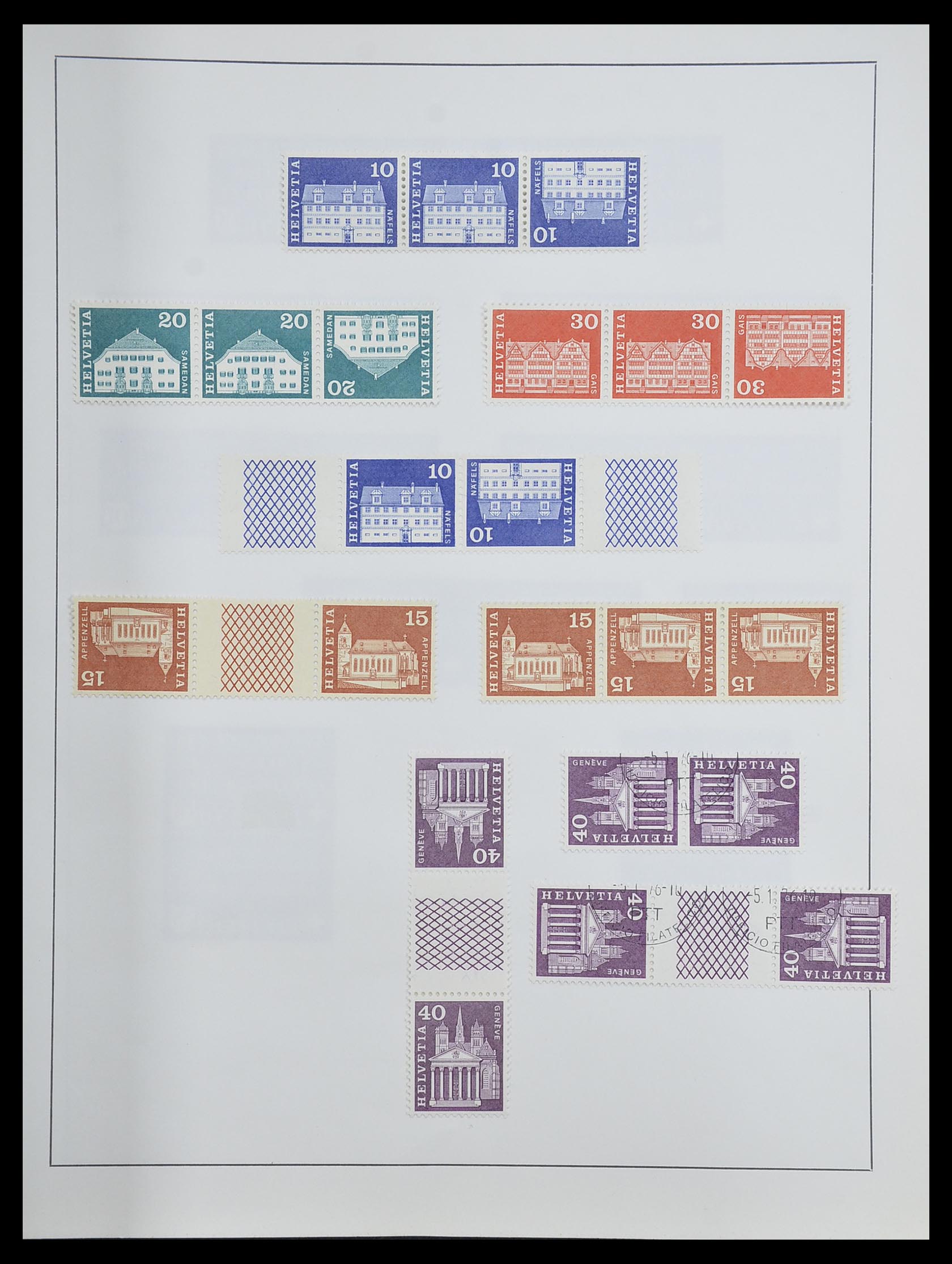 33504 015 - Postzegelverzameling 33504 Zwitserland combinaties 1909-1965.