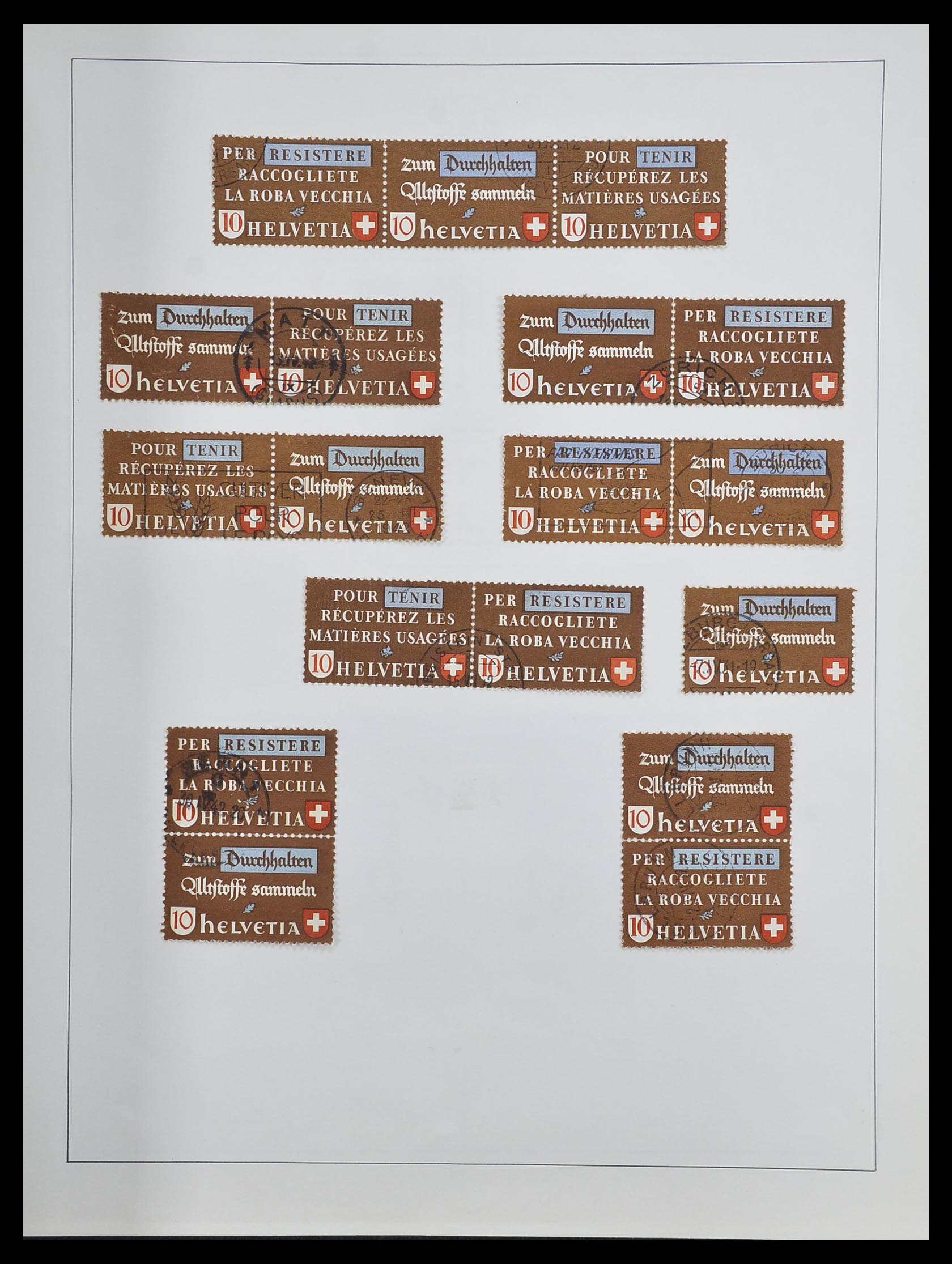 33504 016 - Postzegelverzameling 33504 Zwitserland combinaties 1909-1965.