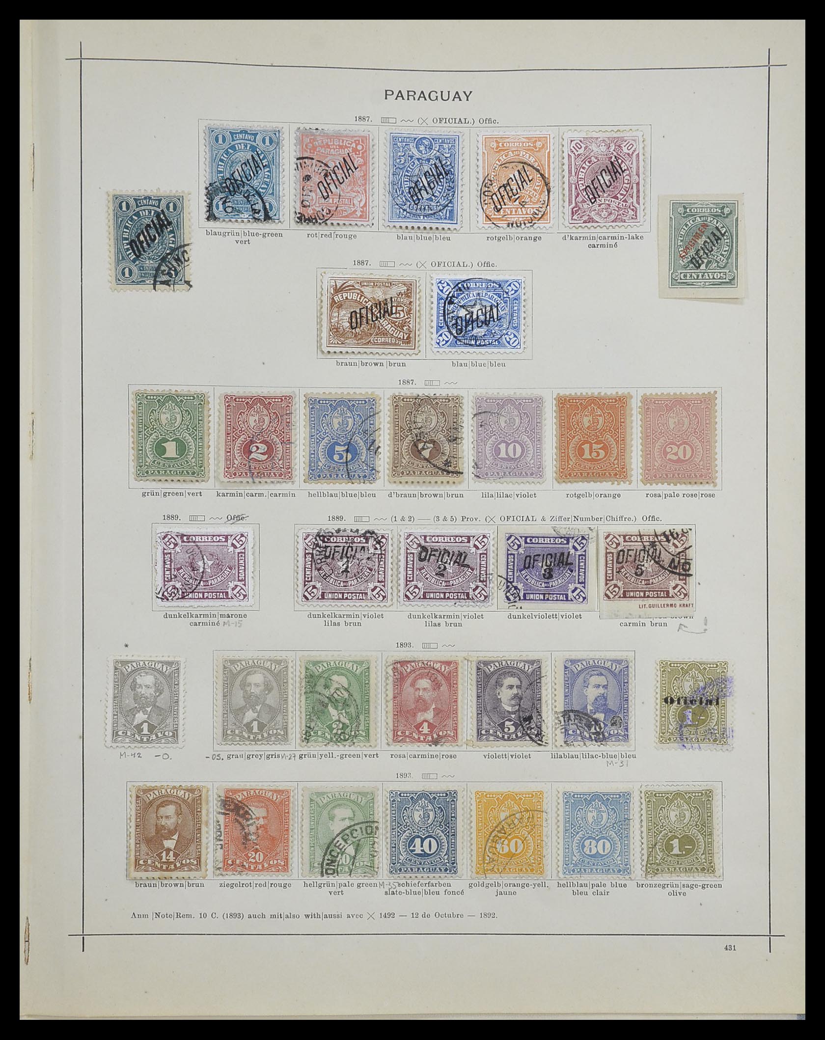 33505 003 - Postzegelverzameling 33505 Paraguay 1870-1901.