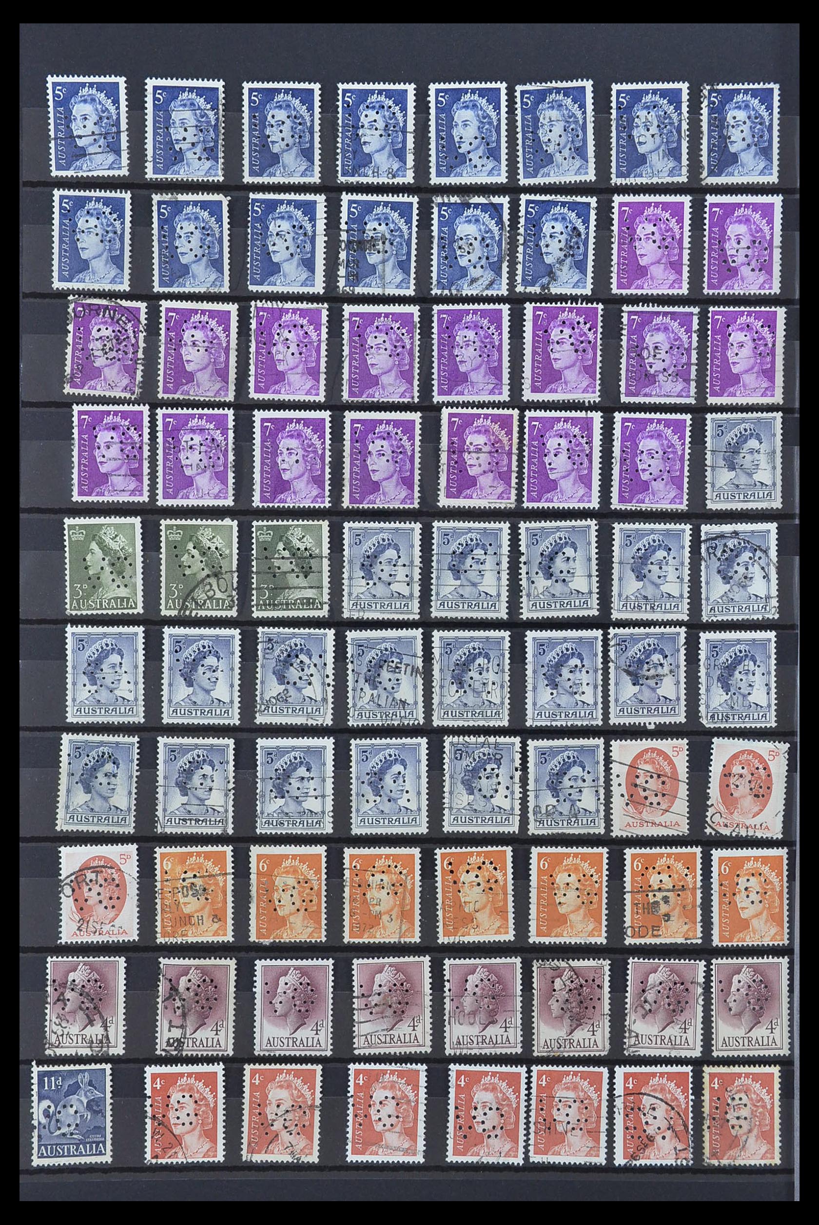 33510 004 - Stamp collection 33510 Australia perfins 1900-1970.