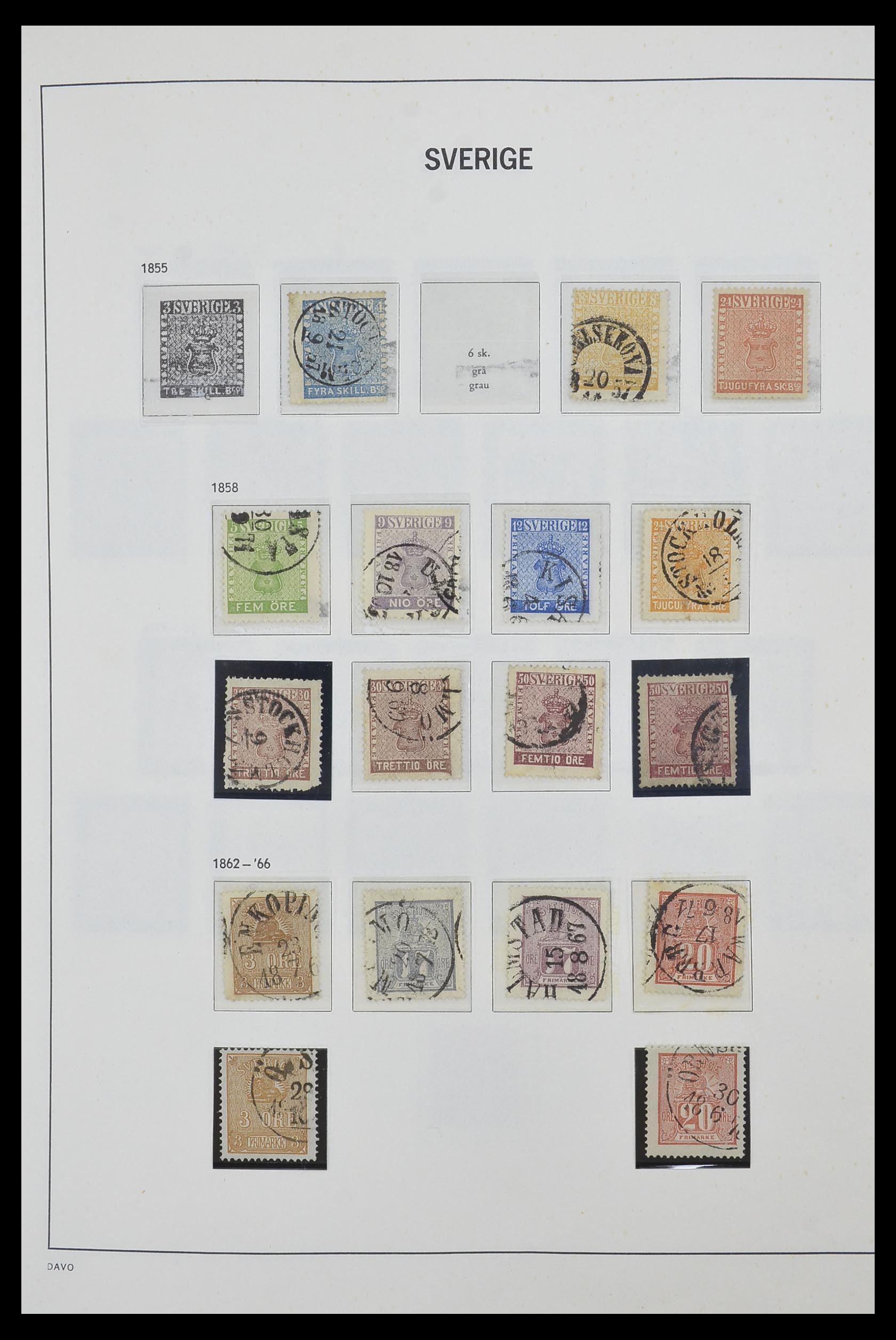 33520 001 - Postzegelverzameling 33520 Zweden 1855-2013.