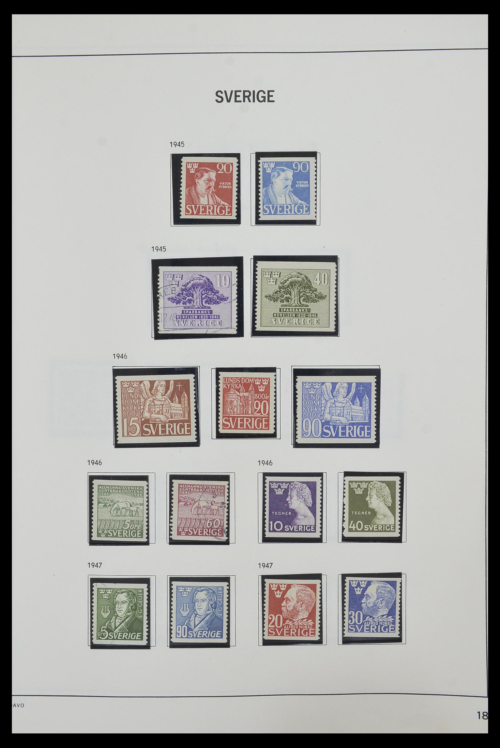33520 034 - Postzegelverzameling 33520 Zweden 1855-2013.
