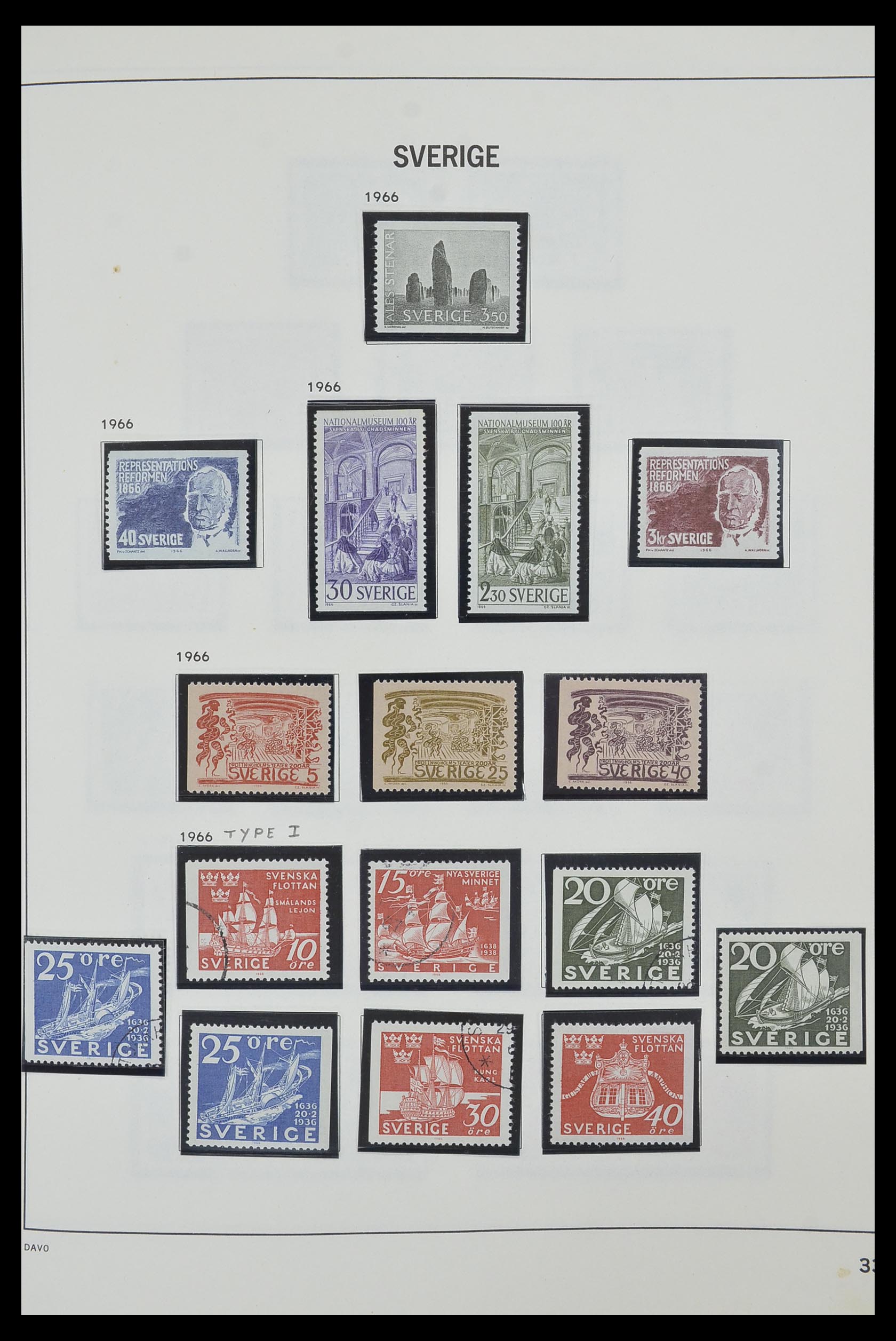 33520 074 - Postzegelverzameling 33520 Zweden 1855-2013.