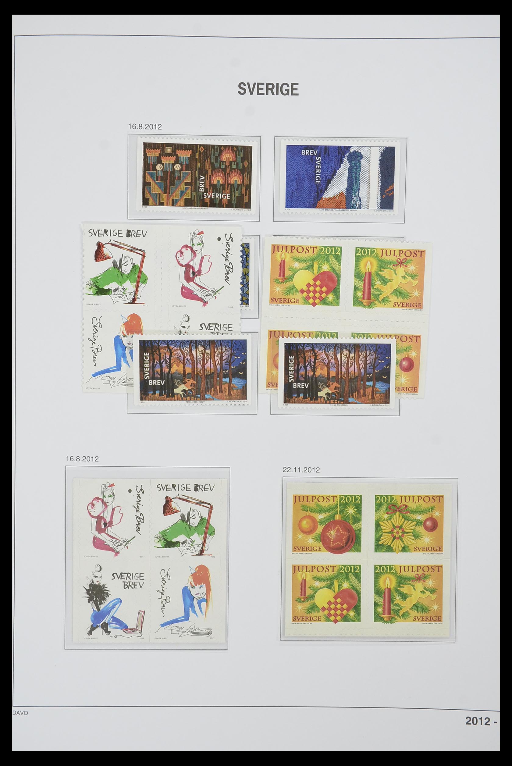 33520 424 - Stamp collection 33520 Sweden 1855-2013.