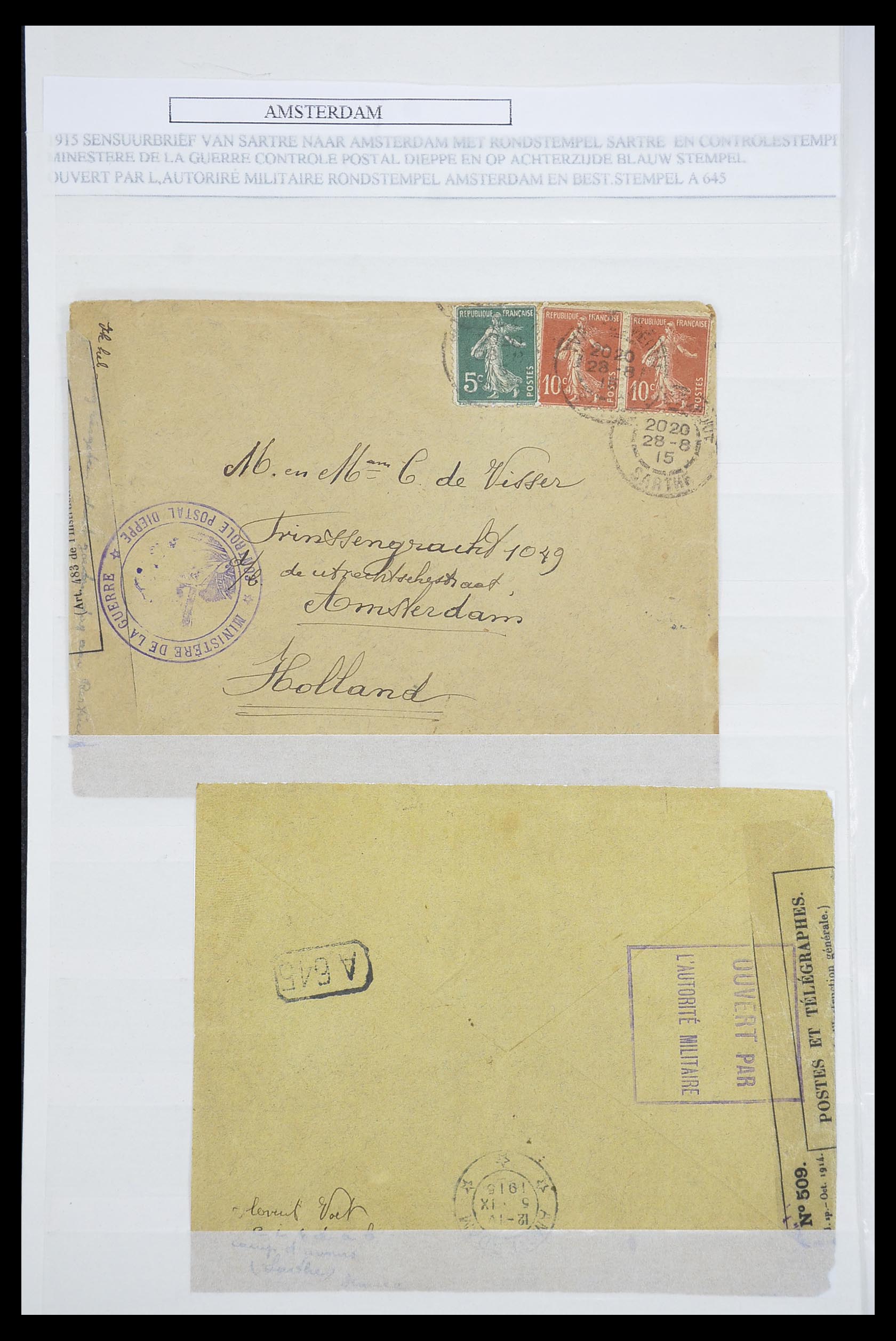 33529 006 - Stamp collection 33529 Netherlands covers 1st and 2nd world war.