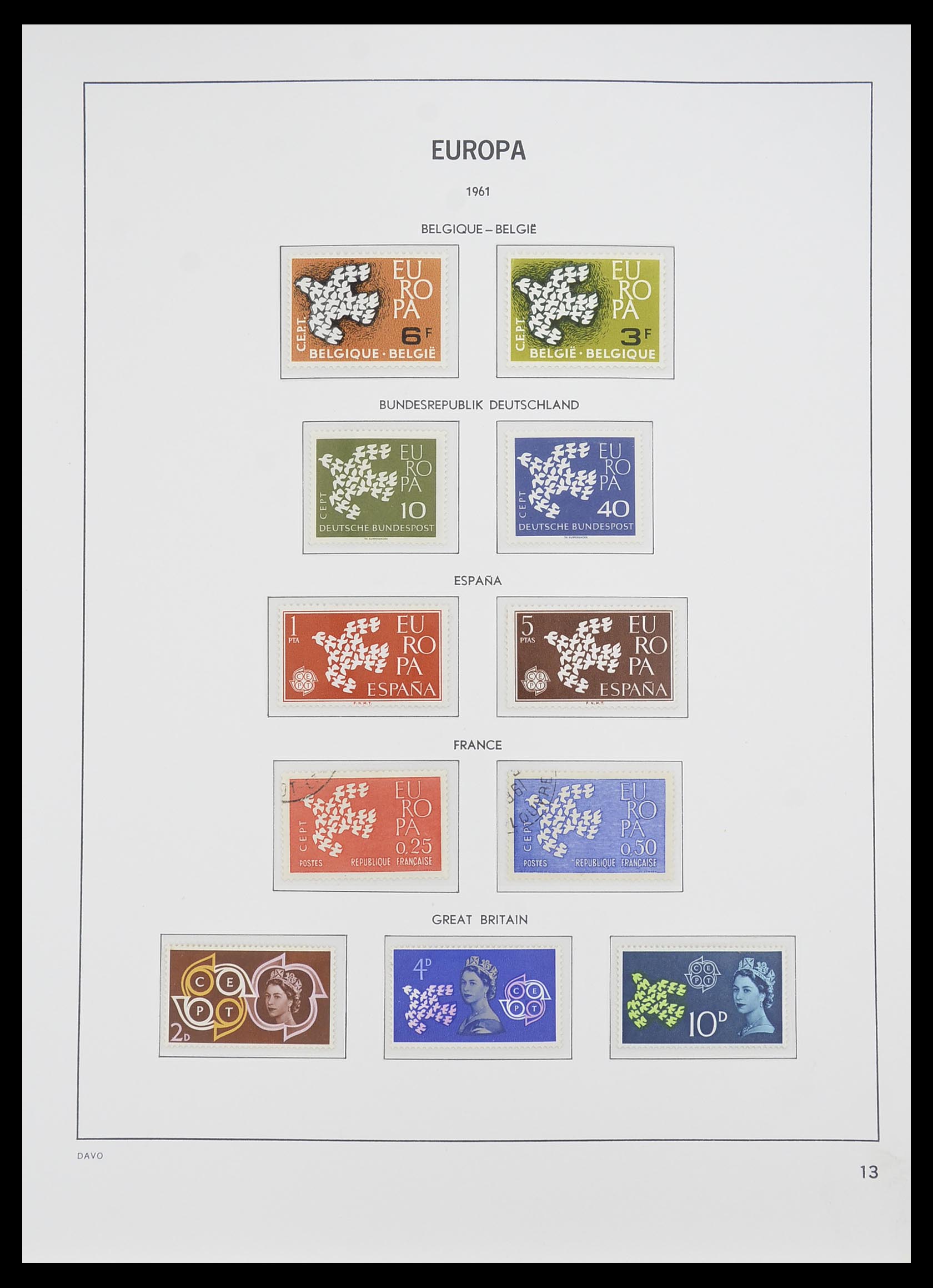 33530 013 - Postzegelverzameling 33530 Europa CEPT 1949-2013.