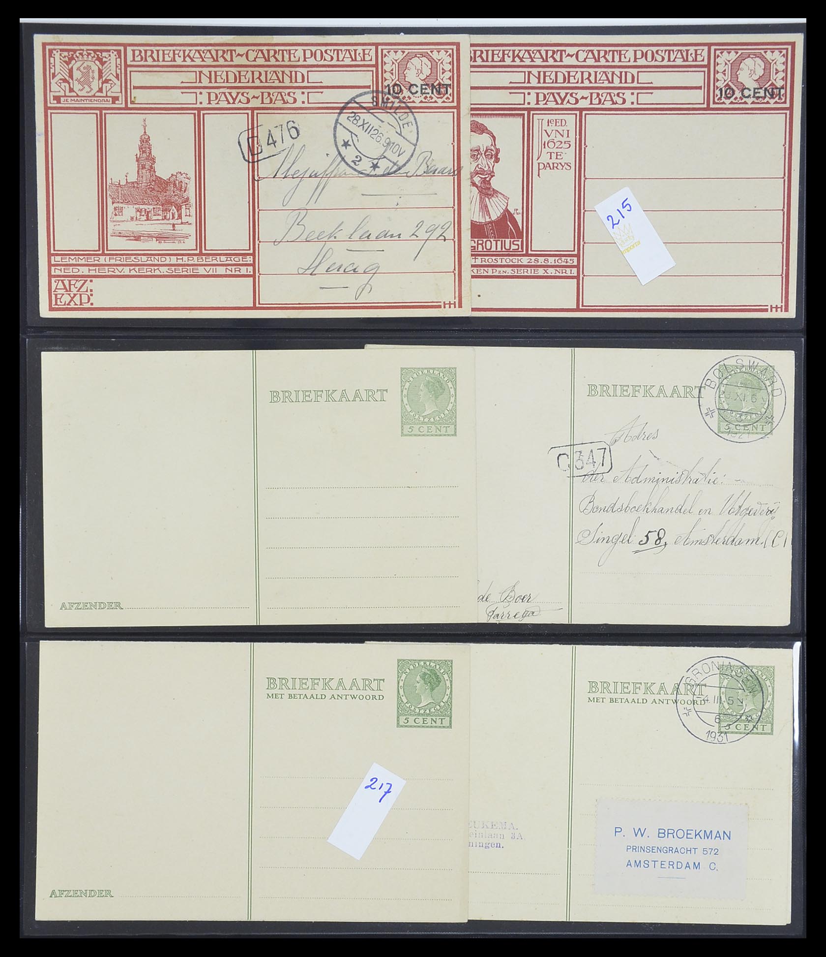 33534 068 - Postzegelverzameling 33534 Nederland postwaardestukken 1871-2010.
