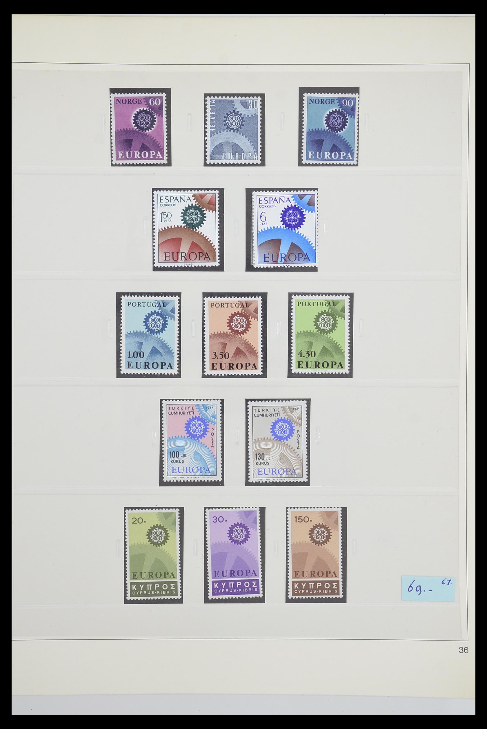 33539 0041 - Postzegelverzameling 33539 Europa CEPT 1942-2008.