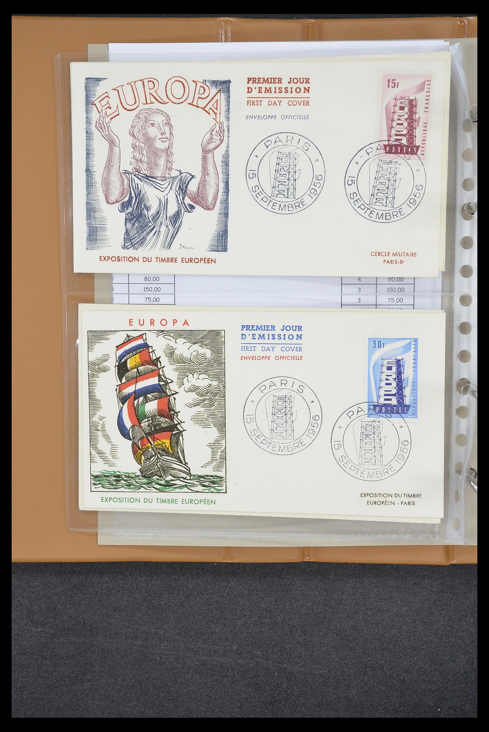 33542 126 - Stamp collection 33542 Europa Cept first day covers 1956-1999.