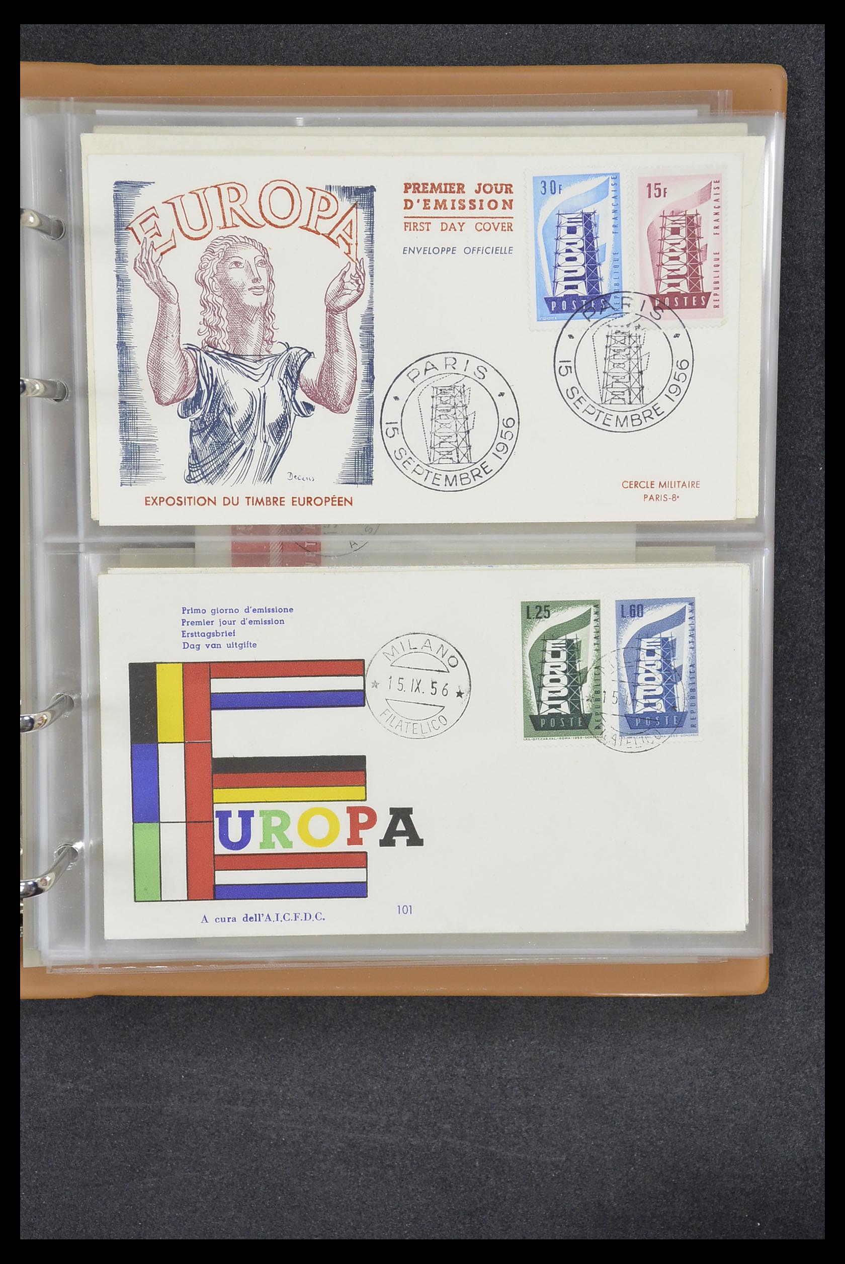 33542 128 - Stamp collection 33542 Europa Cept first day covers 1956-1999.