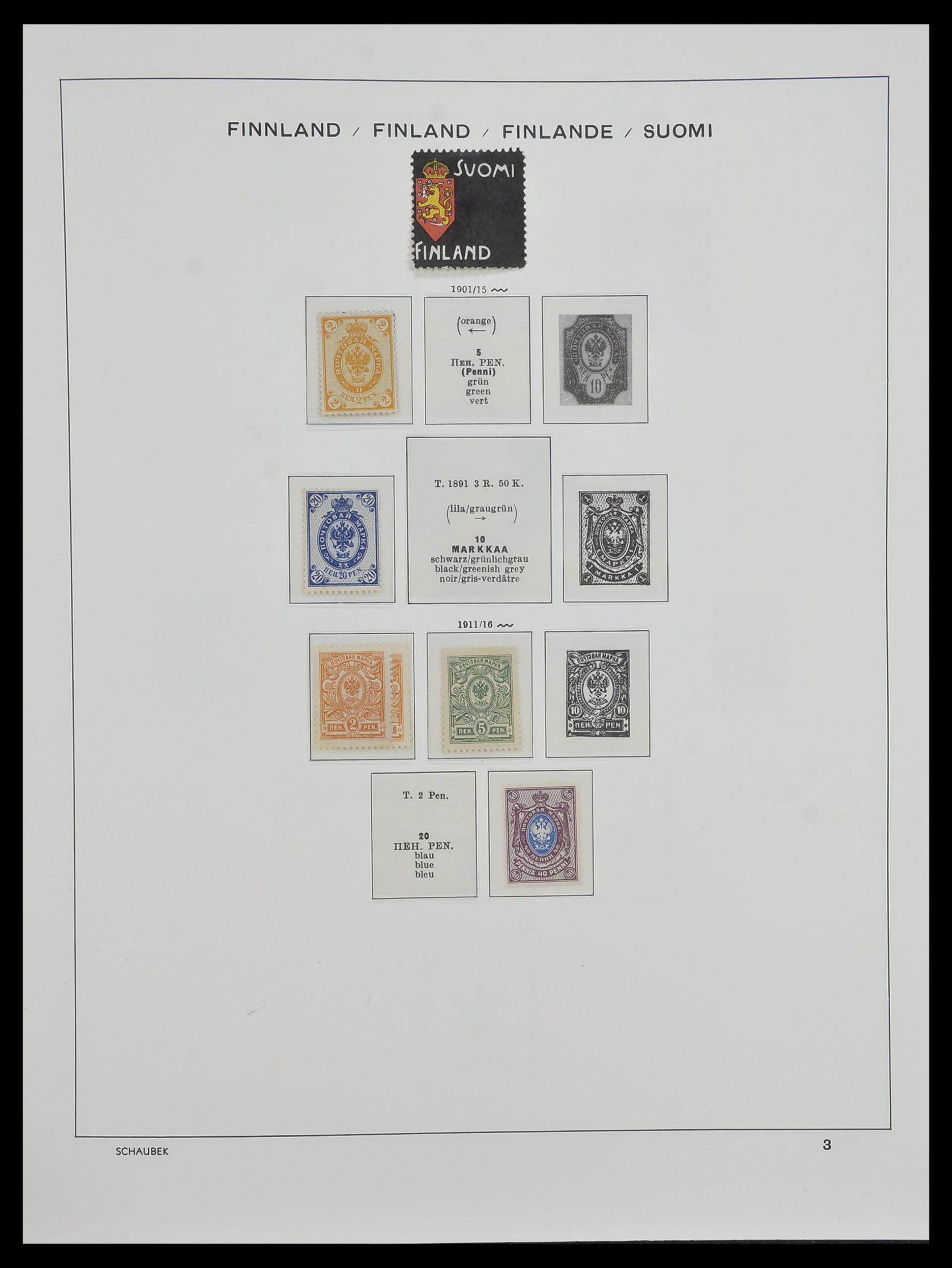 33547 006 - Postzegelverzameling 33547 Finland 1860-2000.