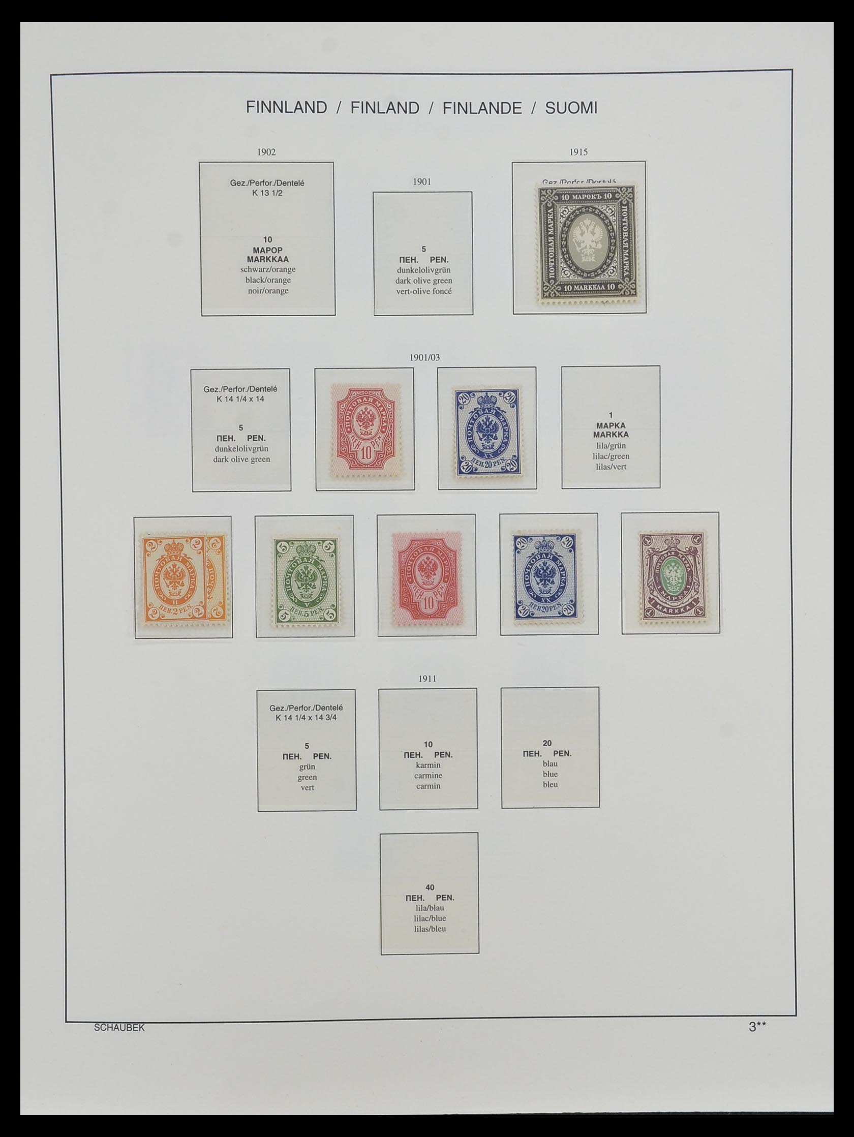 33547 007 - Postzegelverzameling 33547 Finland 1860-2000.