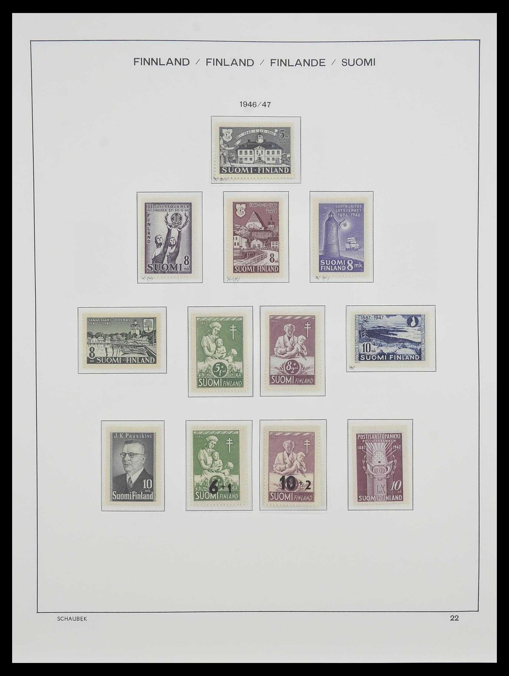 33547 032 - Postzegelverzameling 33547 Finland 1860-2000.