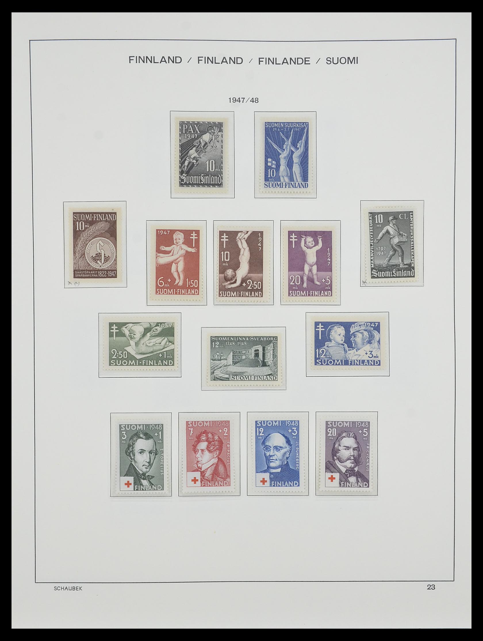 33547 033 - Postzegelverzameling 33547 Finland 1860-2000.