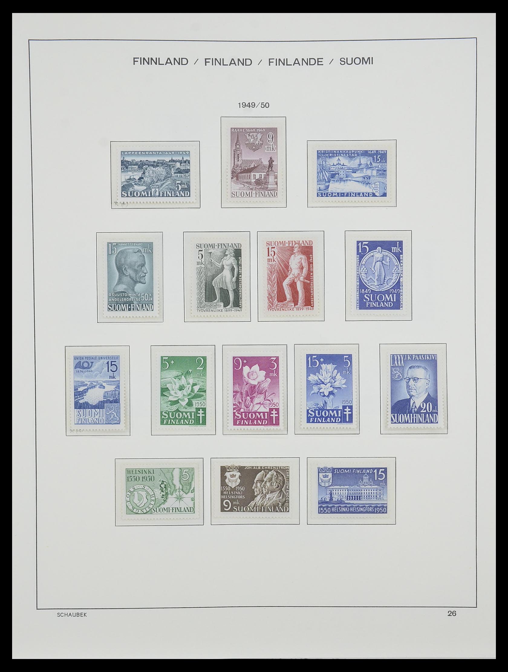 33547 036 - Postzegelverzameling 33547 Finland 1860-2000.